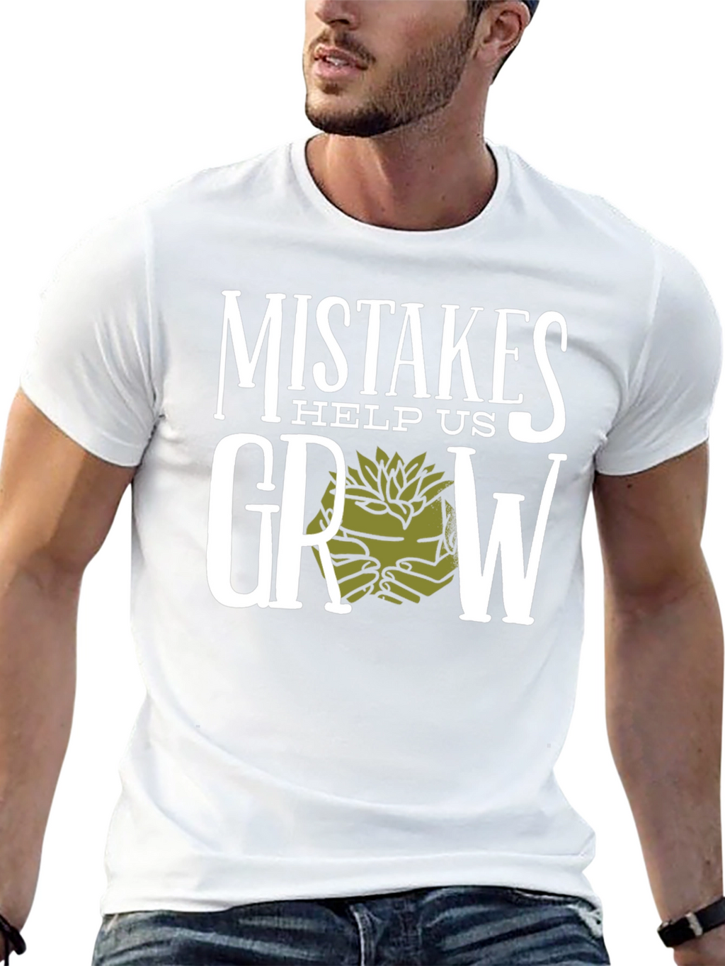 Mistakes Help Us Grow Graphic T-Shirt - Black