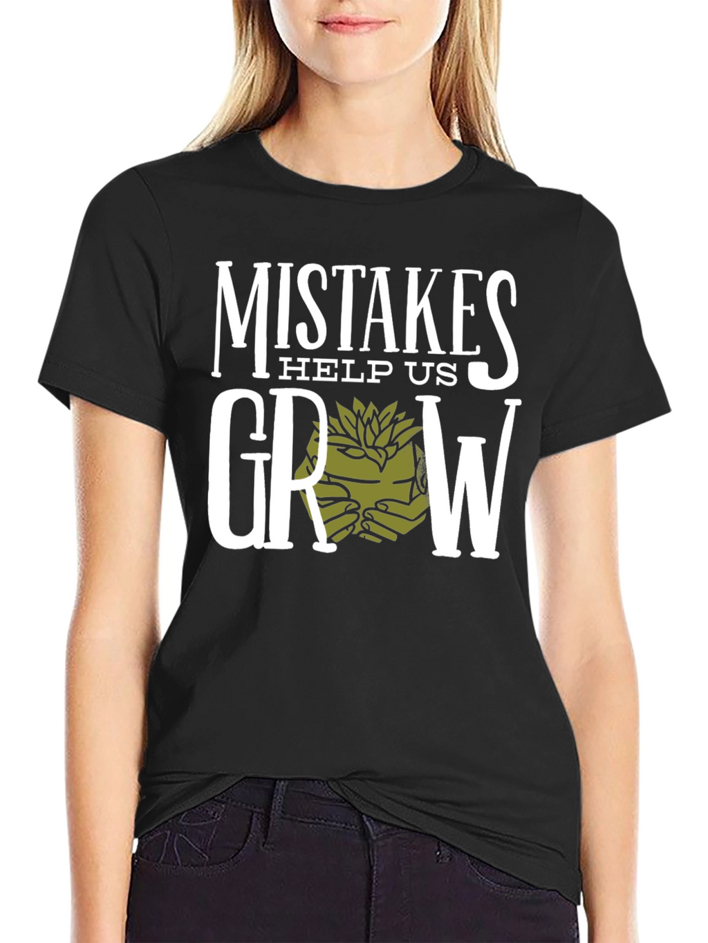 Mistakes Help Us Grow Graphic T-Shirt - Black