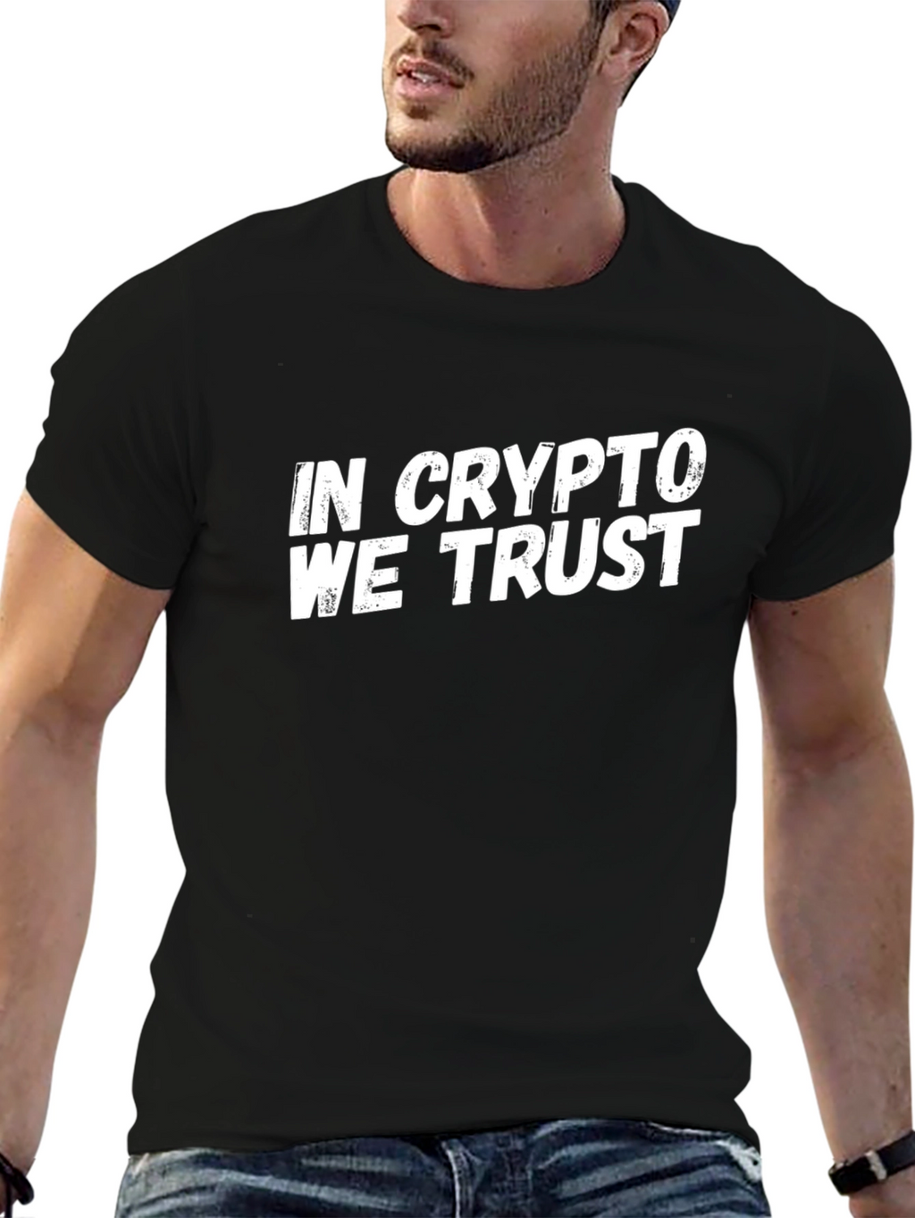 In Crypto We Trust Black Graphic Tee