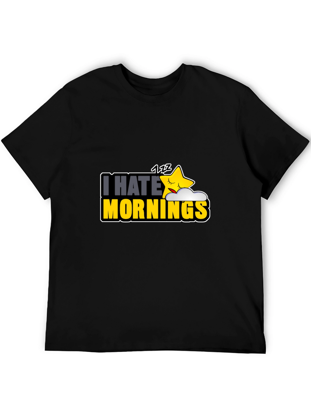 I Hate Mornings Black Graphic Tee