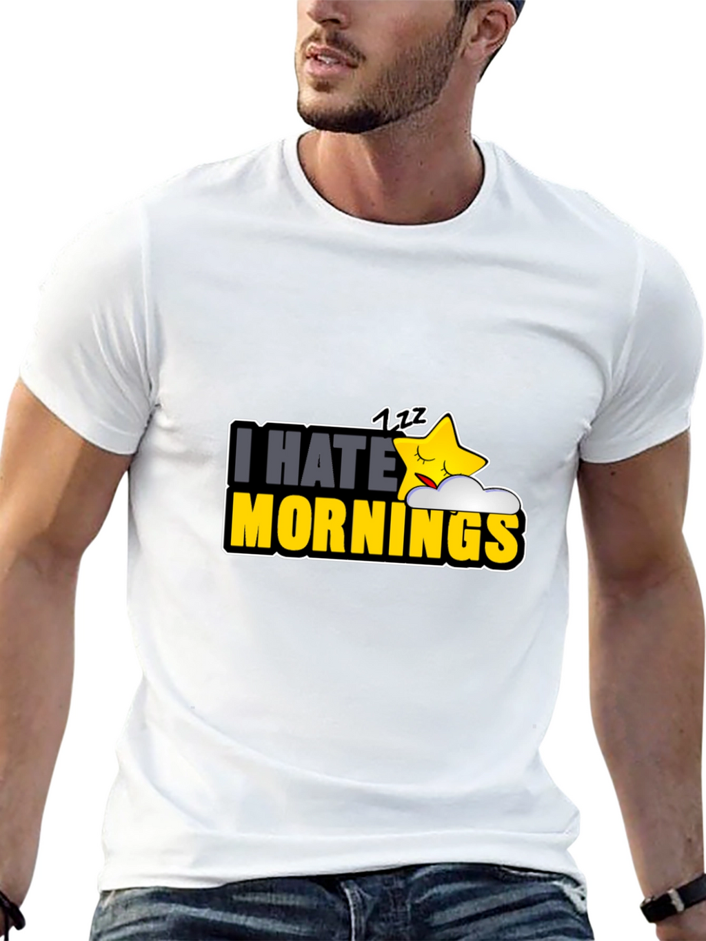 I Hate Mornings Black Graphic Tee