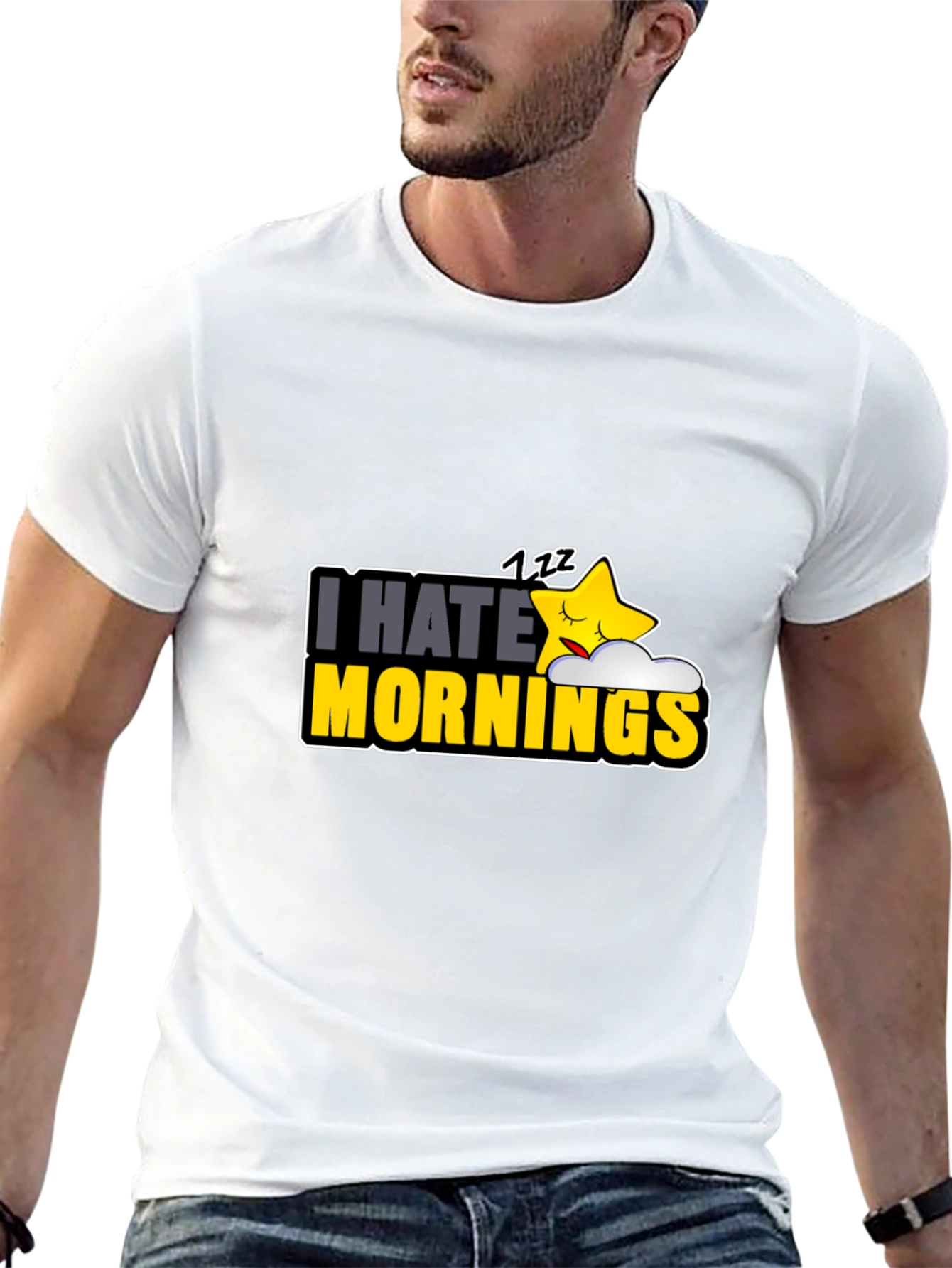 I Hate Mornings Black Graphic Tee