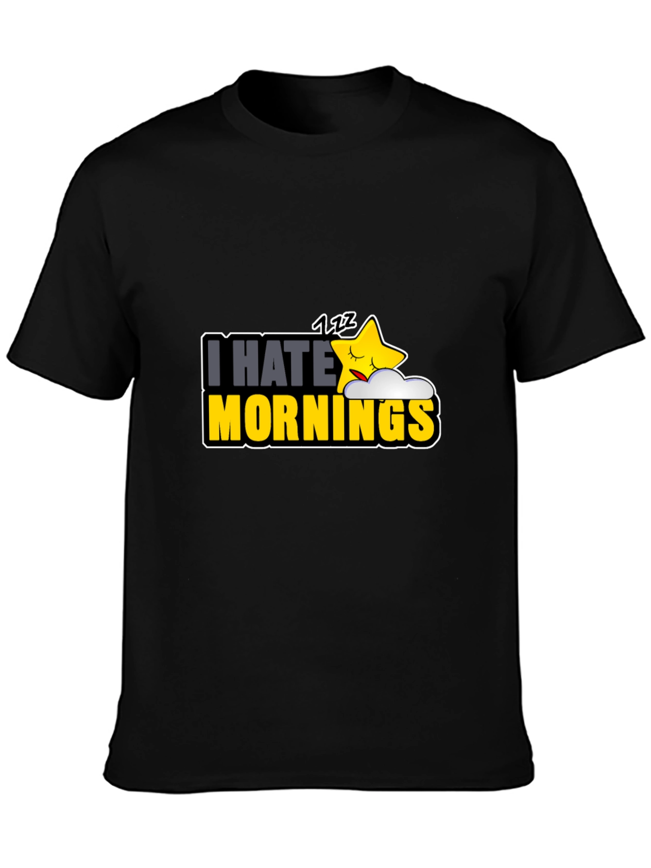 I Hate Mornings Black Graphic Tee