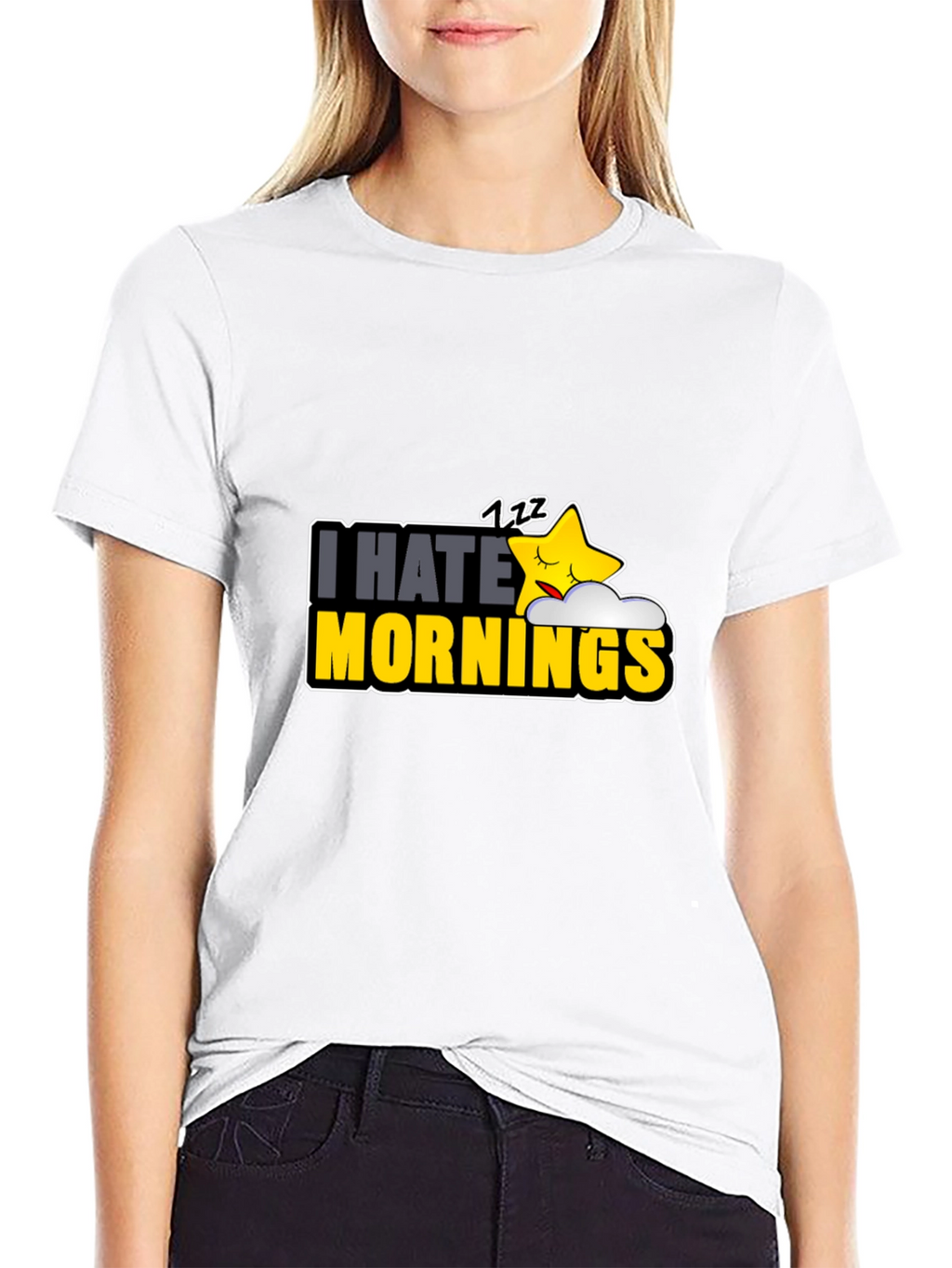 I Hate Mornings Black Graphic Tee