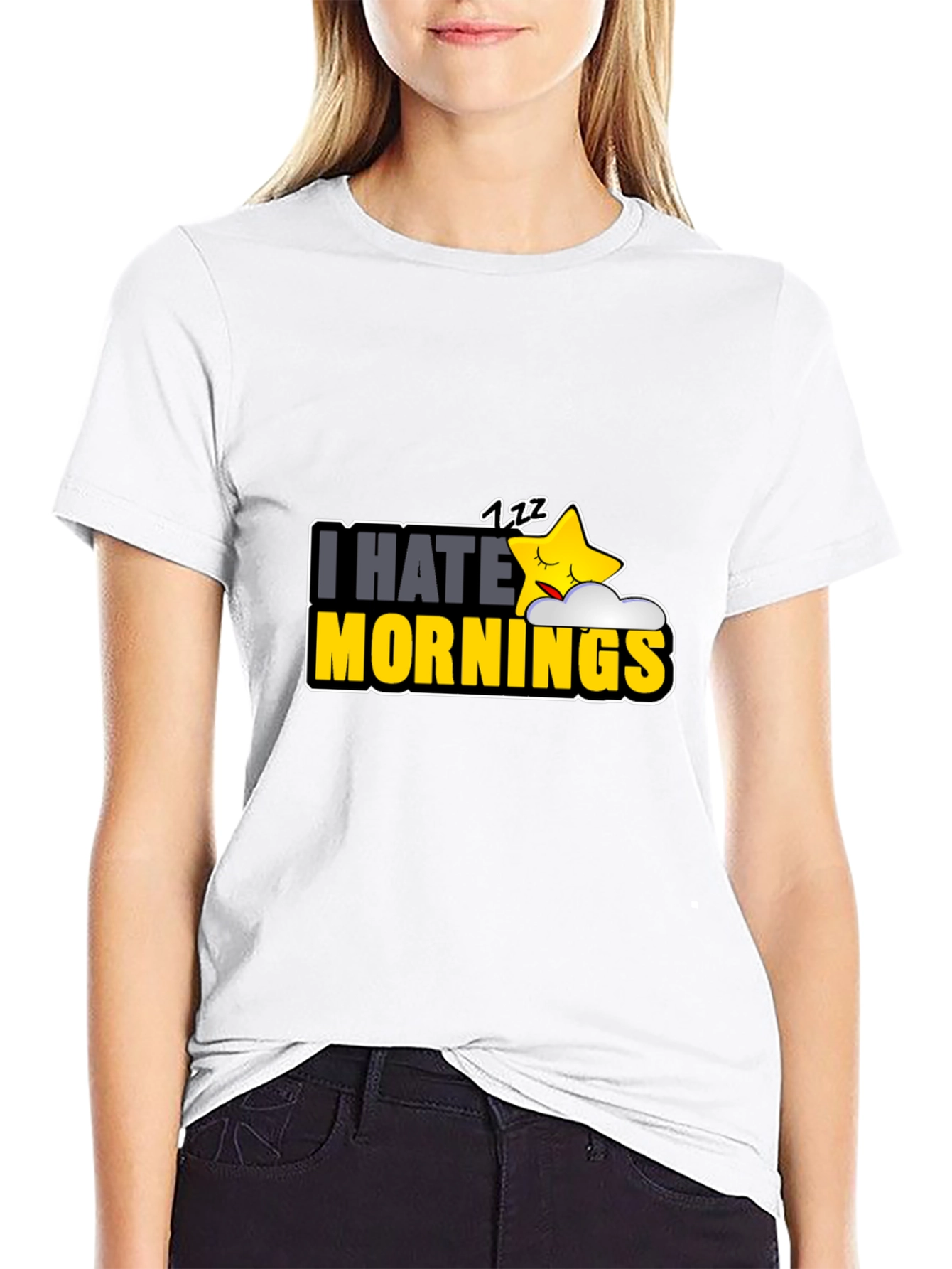 I Hate Mornings Black Graphic Tee