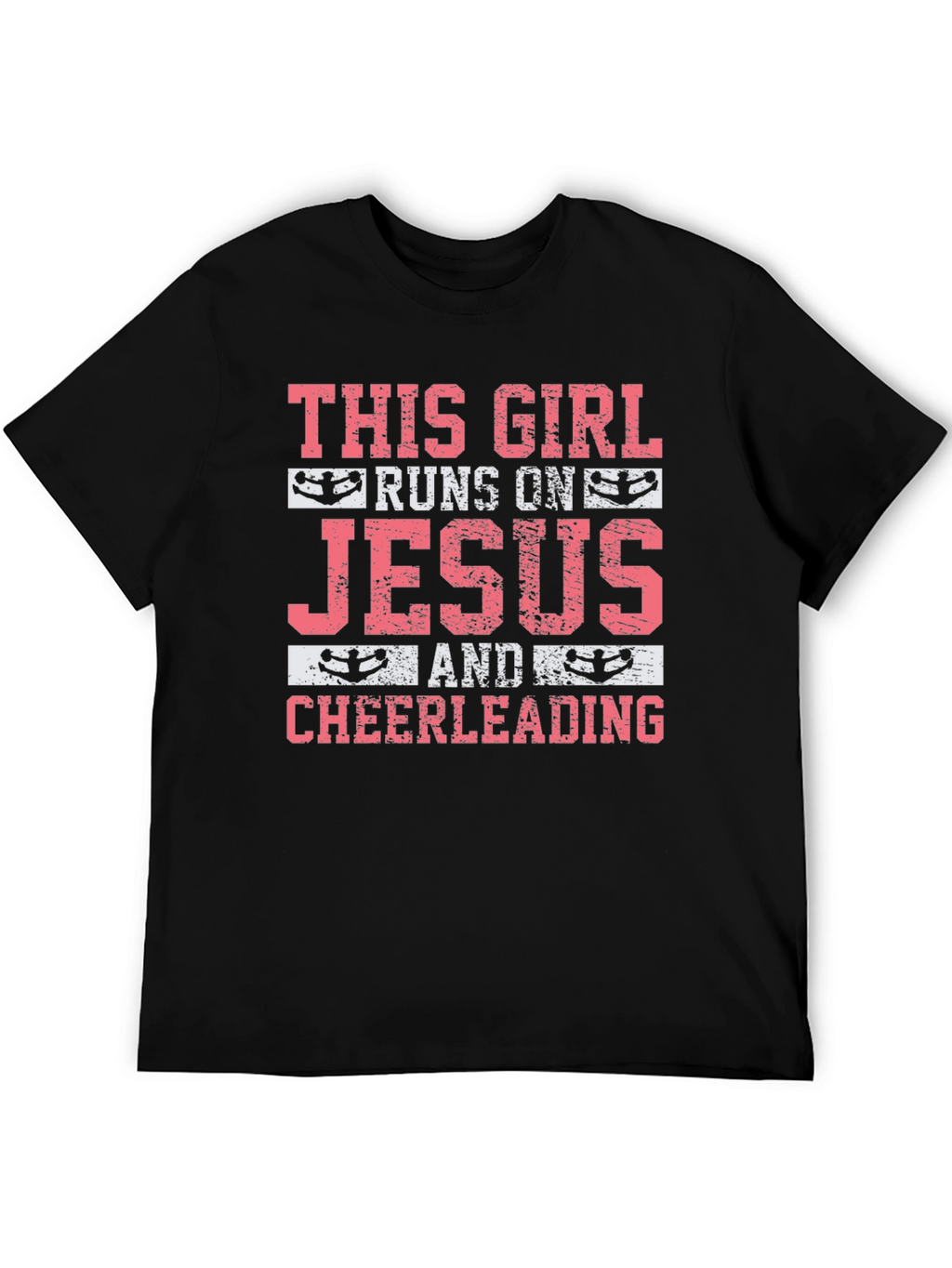 This Girl Runs on Jesus & Cheerleading T-Shirt