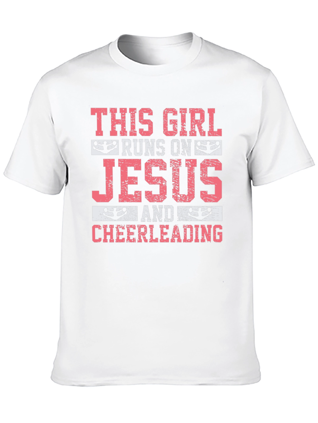 This Girl Runs on Jesus & Cheerleading T-Shirt