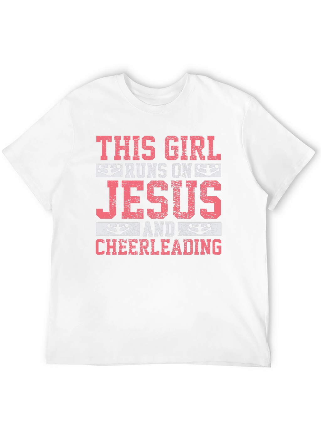 This Girl Runs on Jesus & Cheerleading T-Shirt