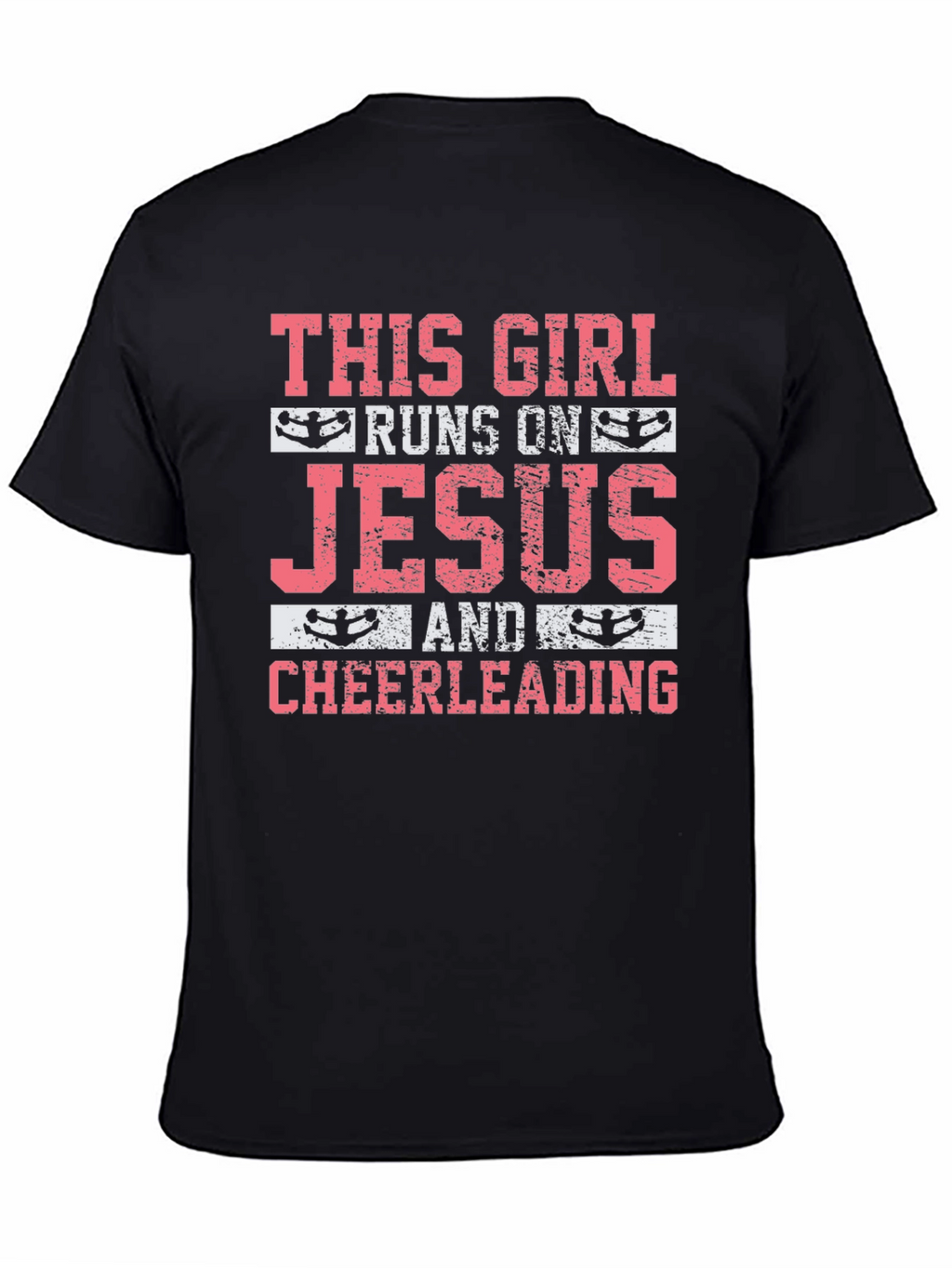 This Girl Runs on Jesus & Cheerleading T-Shirt