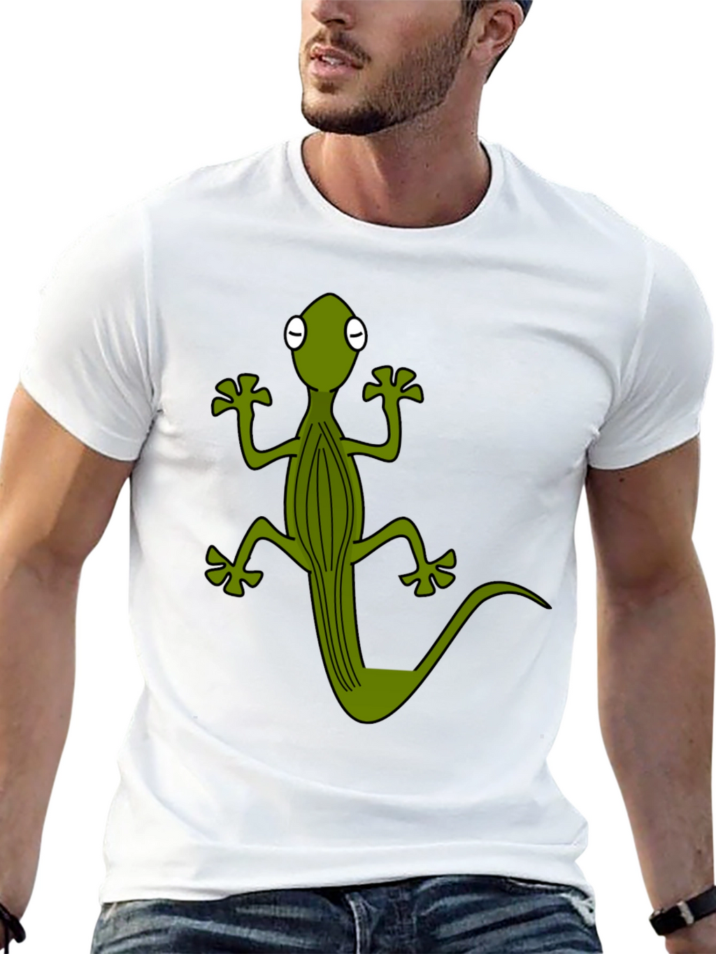 Cool Gecko Graphic Tee - Black Cotton T-Shirt