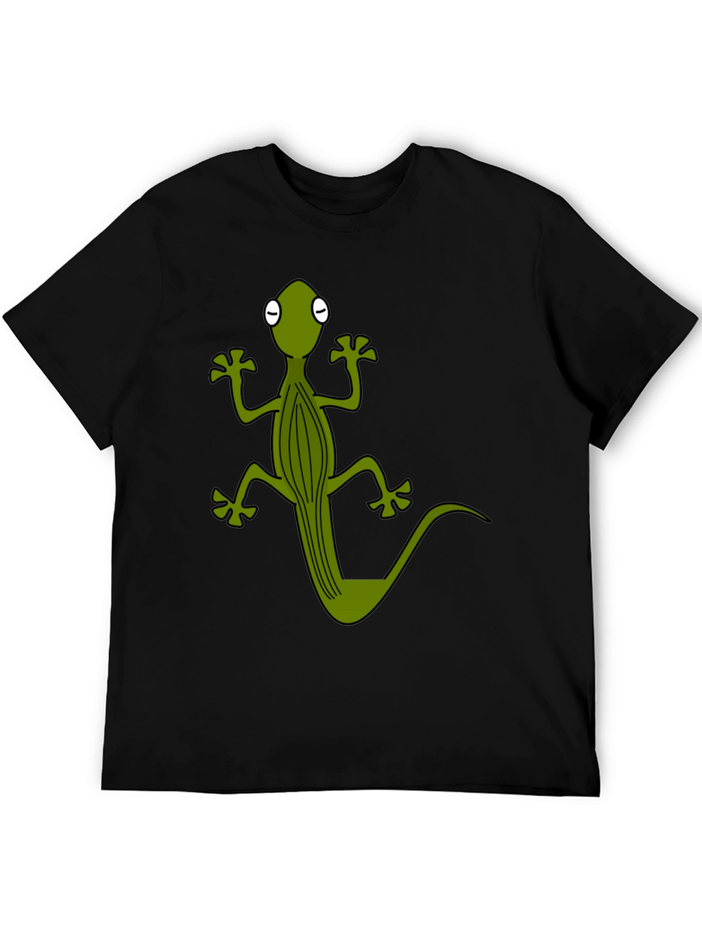 Cool Gecko Graphic Tee - Black Cotton T-Shirt