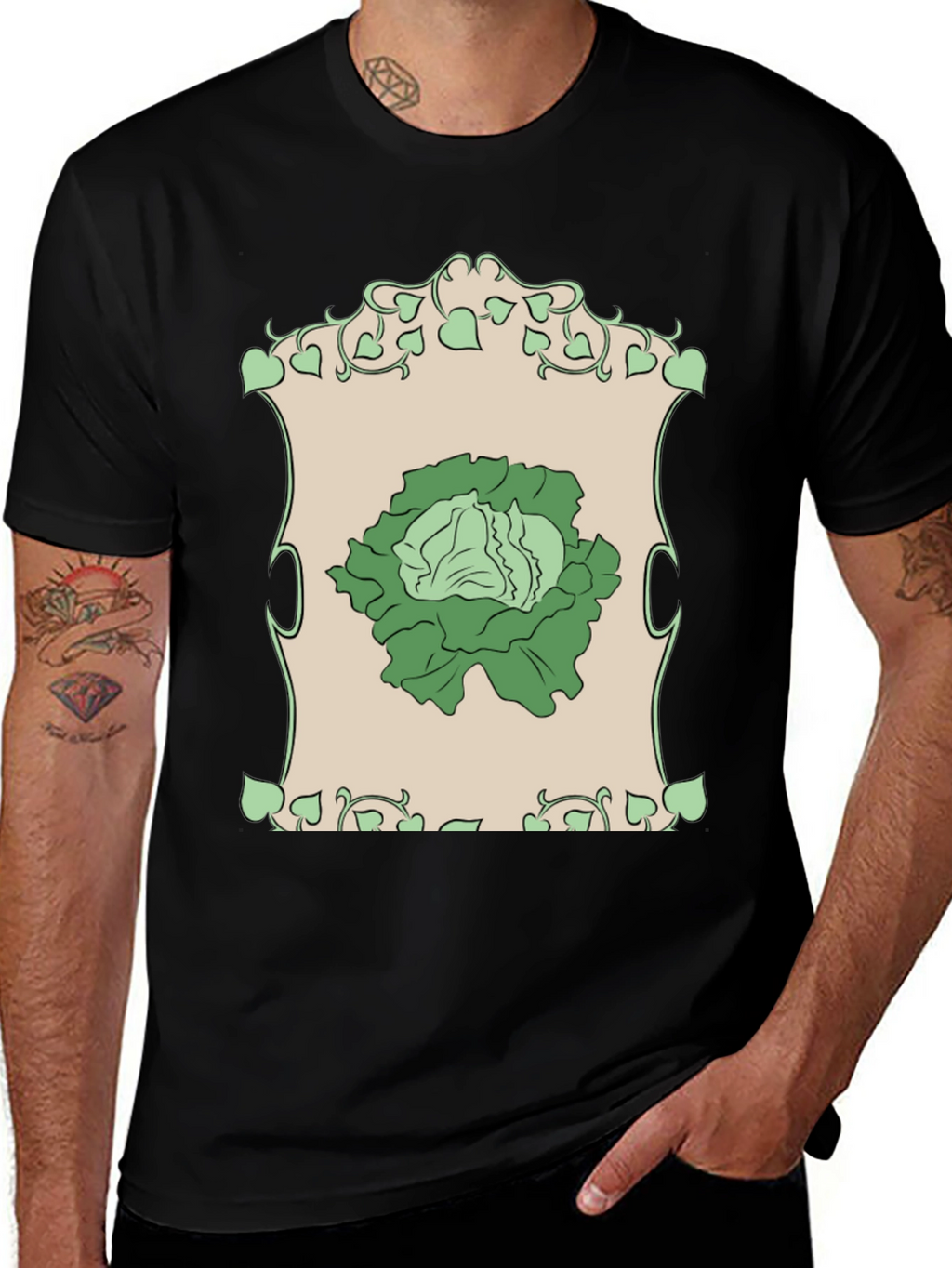 Lettuce Art T-Shirt - Black Cotton Tee