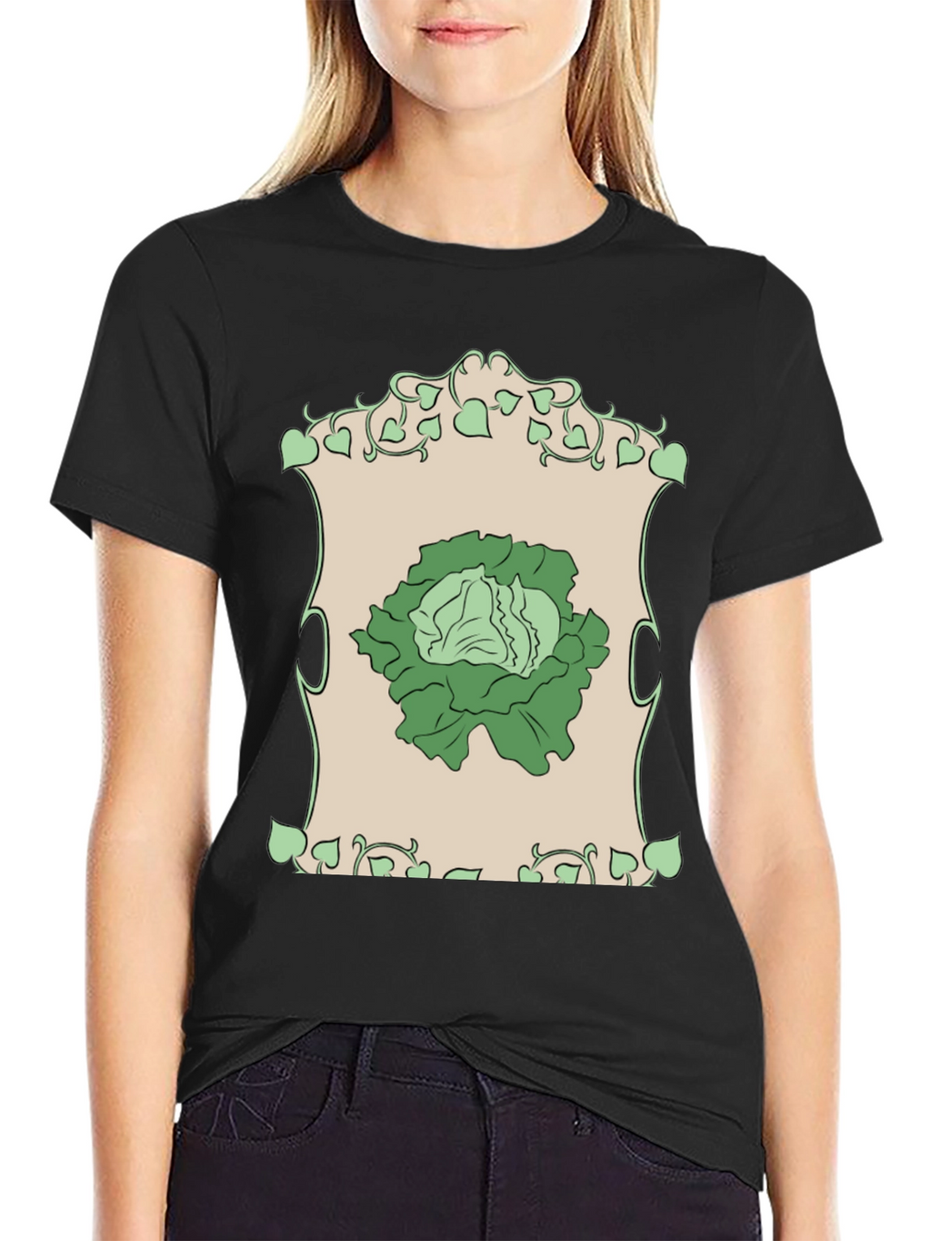 Lettuce Art T-Shirt - Black Cotton Tee