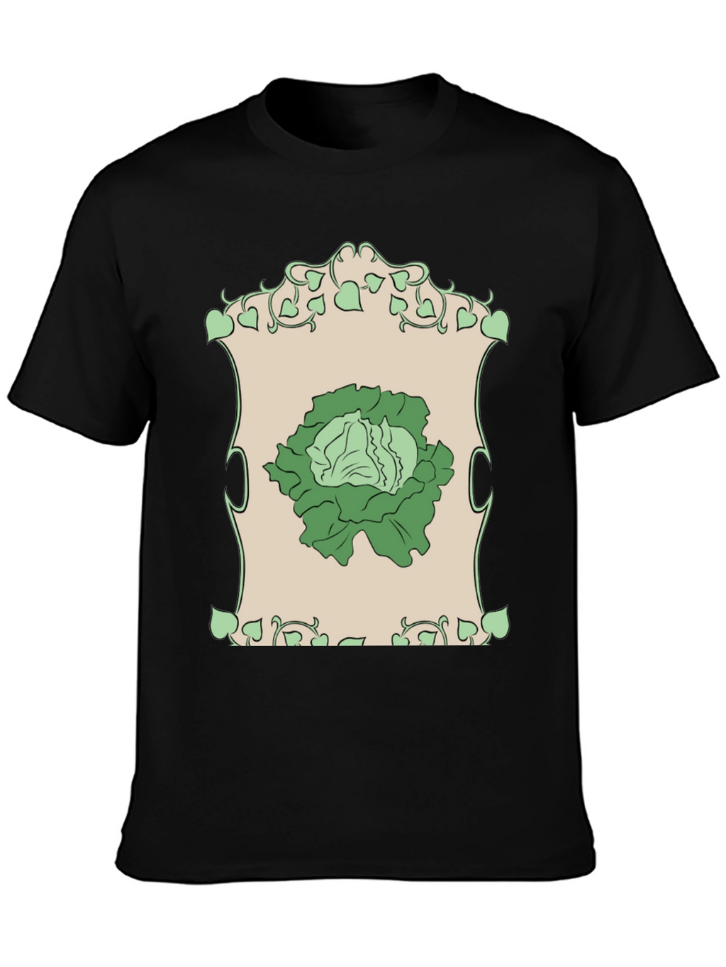 Lettuce Art T-Shirt - Black Cotton Tee
