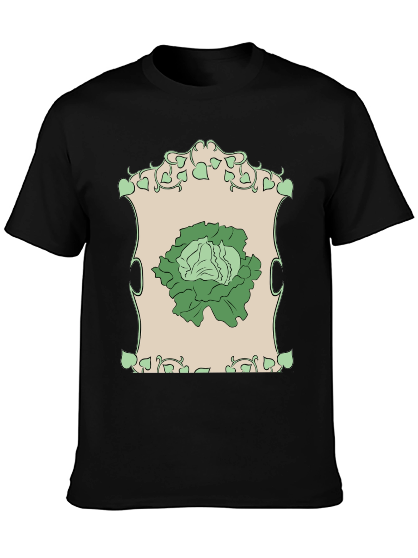 Lettuce Art T-Shirt - Black Cotton Tee