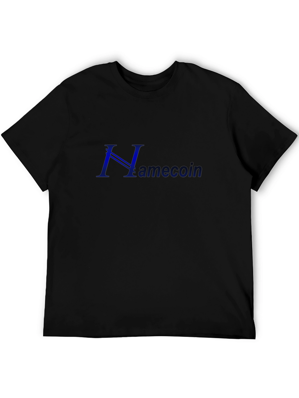 Namecoin Blue Lettering Black T-Shirt
