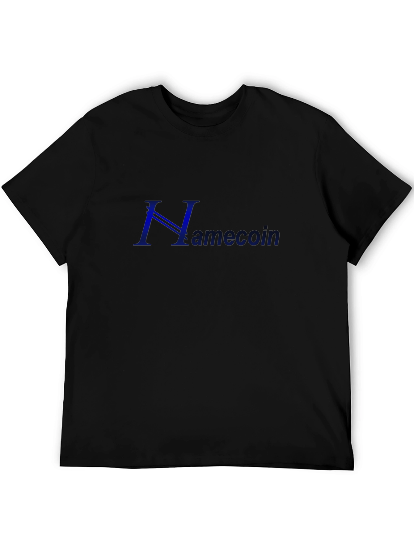 Namecoin Blue Lettering Black T-Shirt