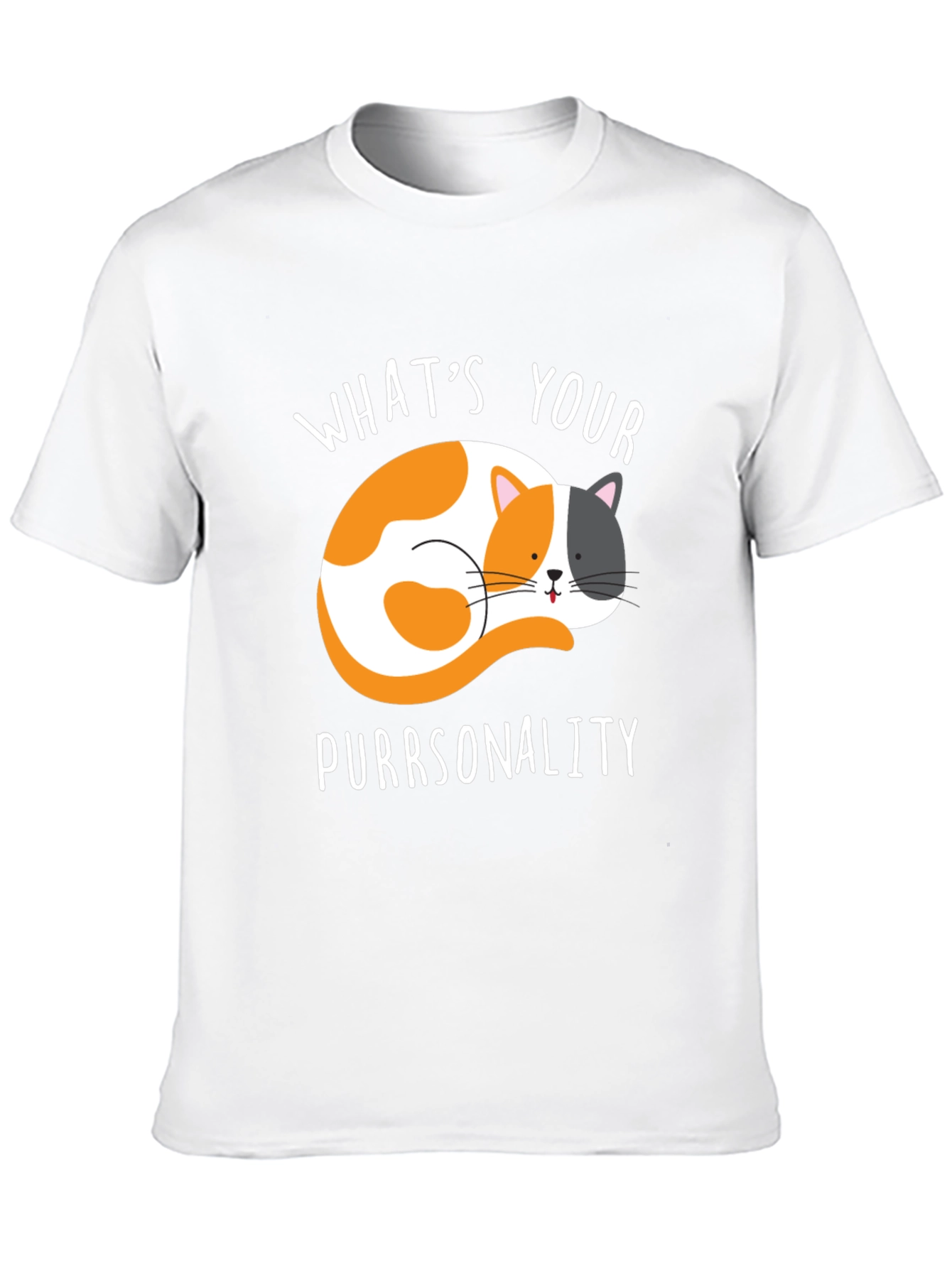 Purrsonality Cat Graphic Tee - Black Cotton T-Shirt