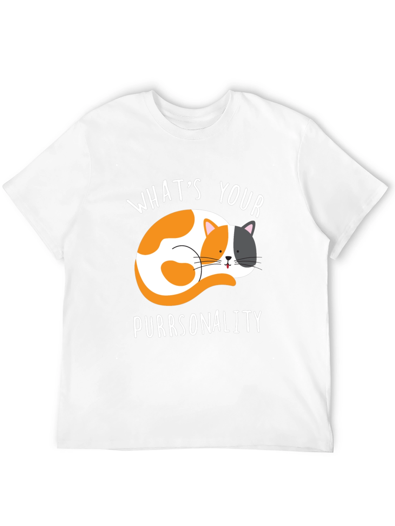 Purrsonality Cat Graphic Tee - Black Cotton T-Shirt