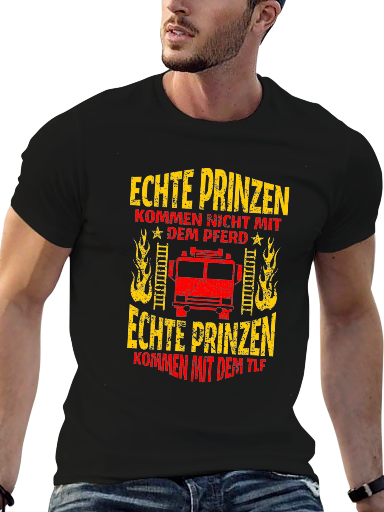 Firefighter T-Shirt - Real Princes Come With the TLF