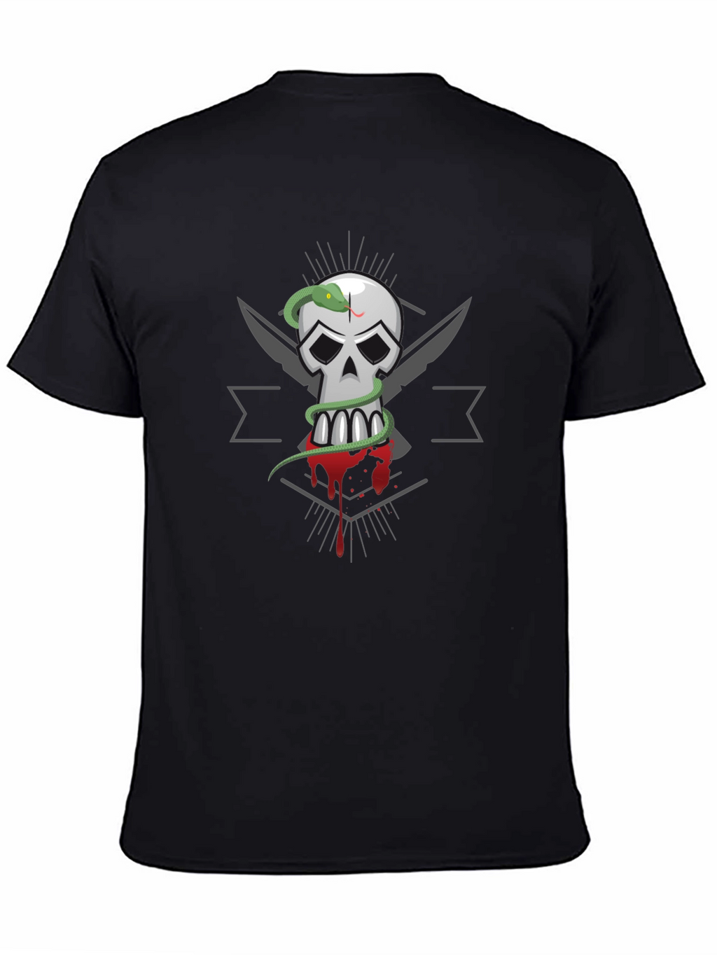 Skull & Snake Graphic Tee - Mens Black T-Shirt