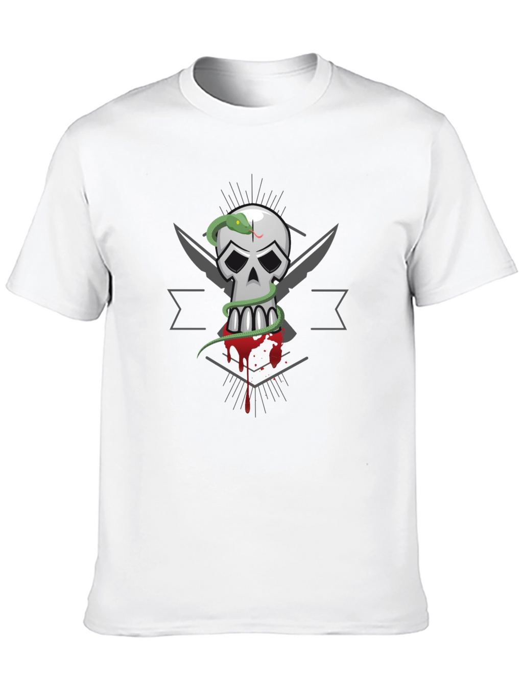 Skull & Snake Graphic Tee - Mens Black T-Shirt
