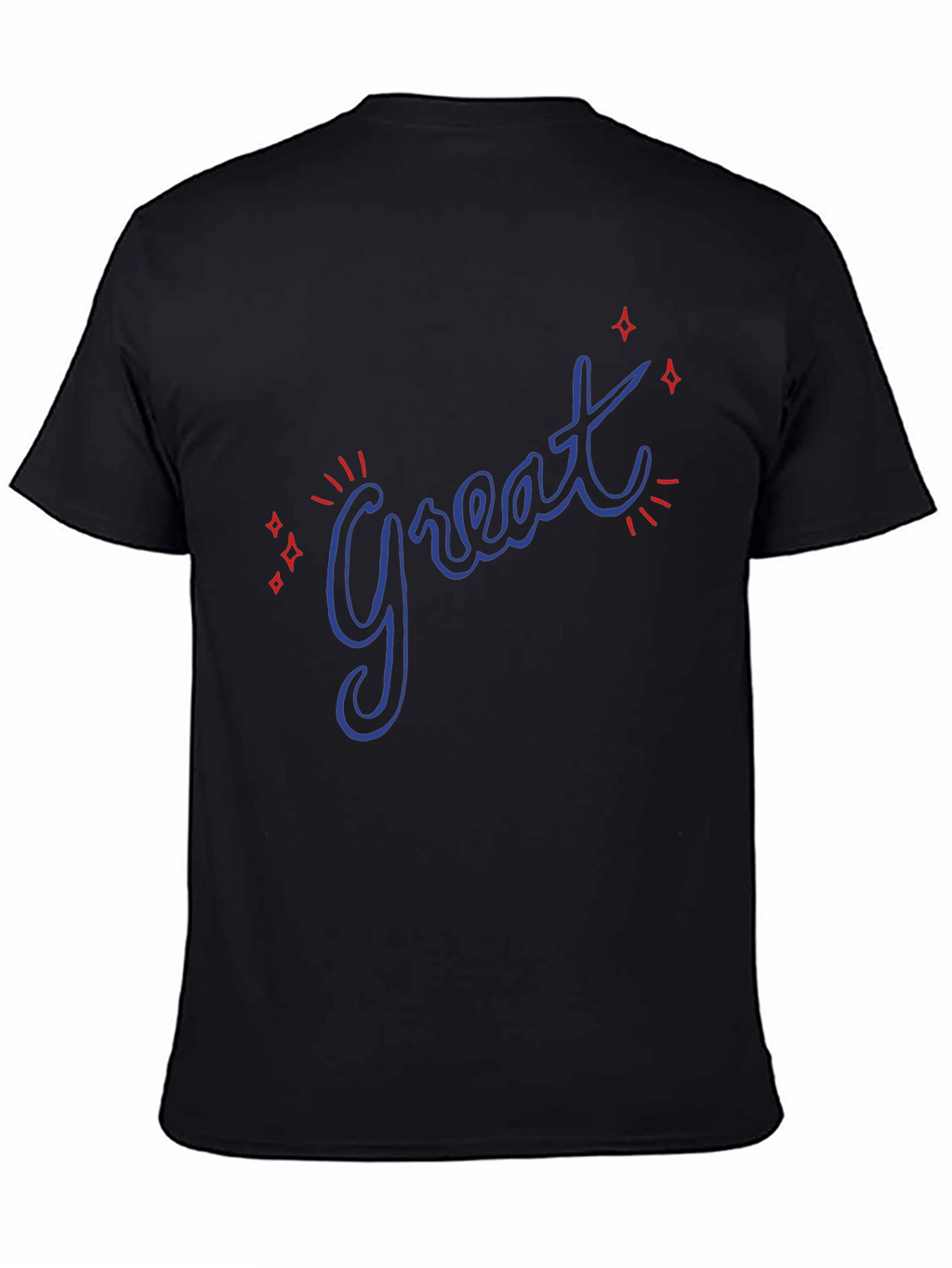 Great Graphic Tee - Trendy Casual Black T-Shirt