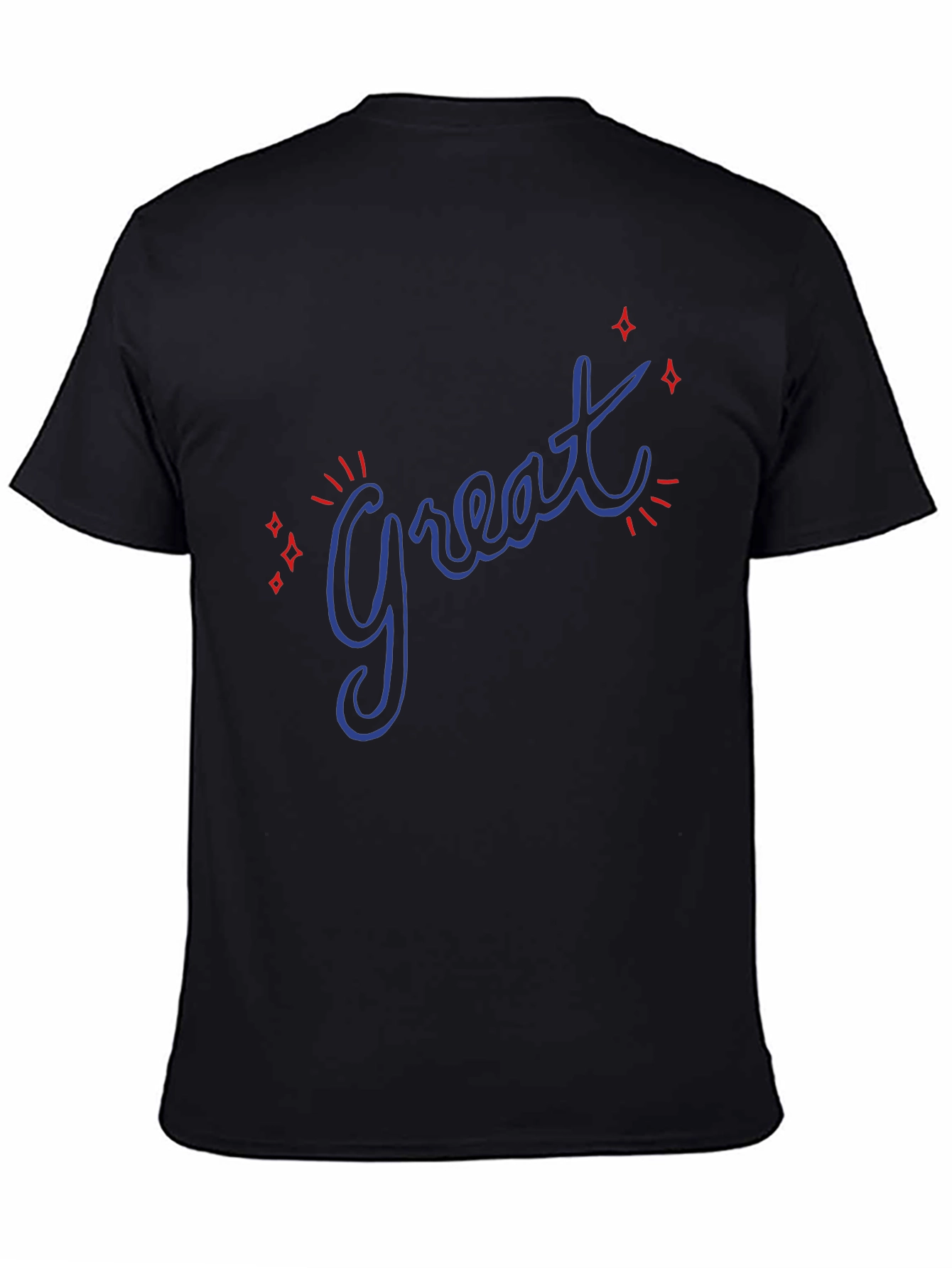 Great Graphic Tee - Trendy Casual Black T-Shirt