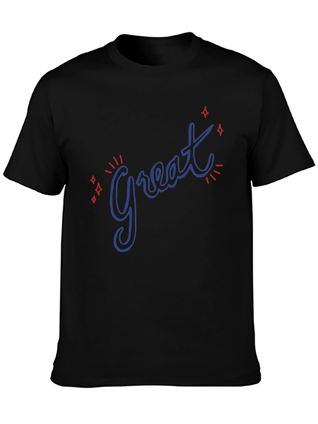Great Graphic Tee - Trendy Casual Black T-Shirt