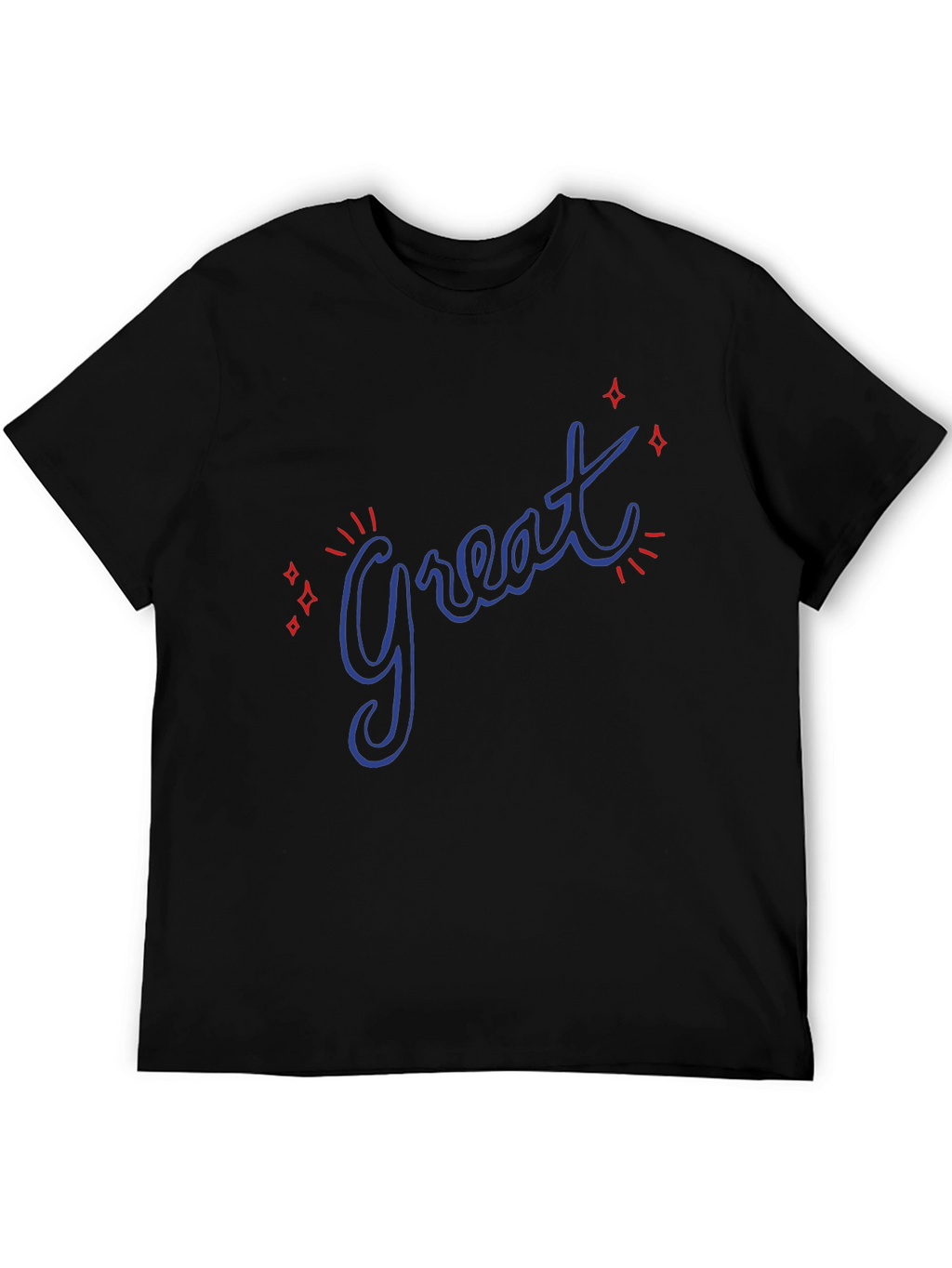 Great Graphic Tee - Trendy Casual Black T-Shirt