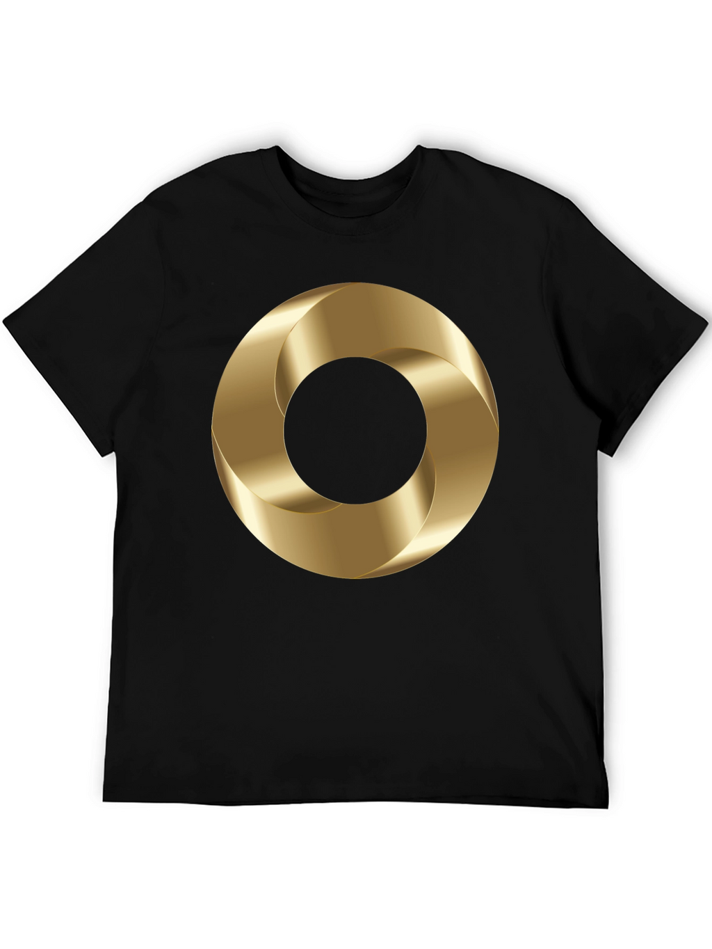 Abstract Gold Torus Graphic Print T-Shirt