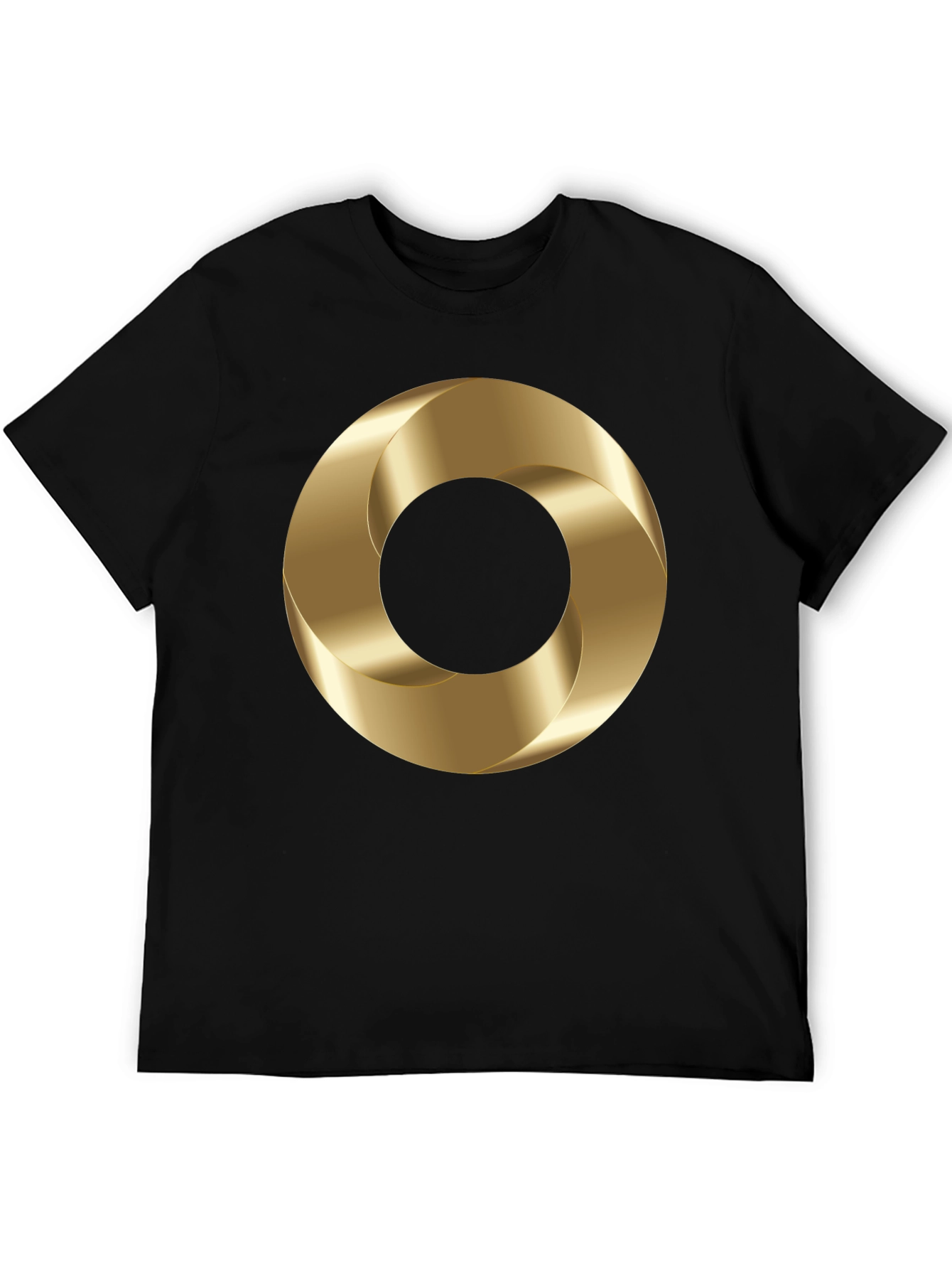 Abstract Gold Torus Graphic Print T-Shirt