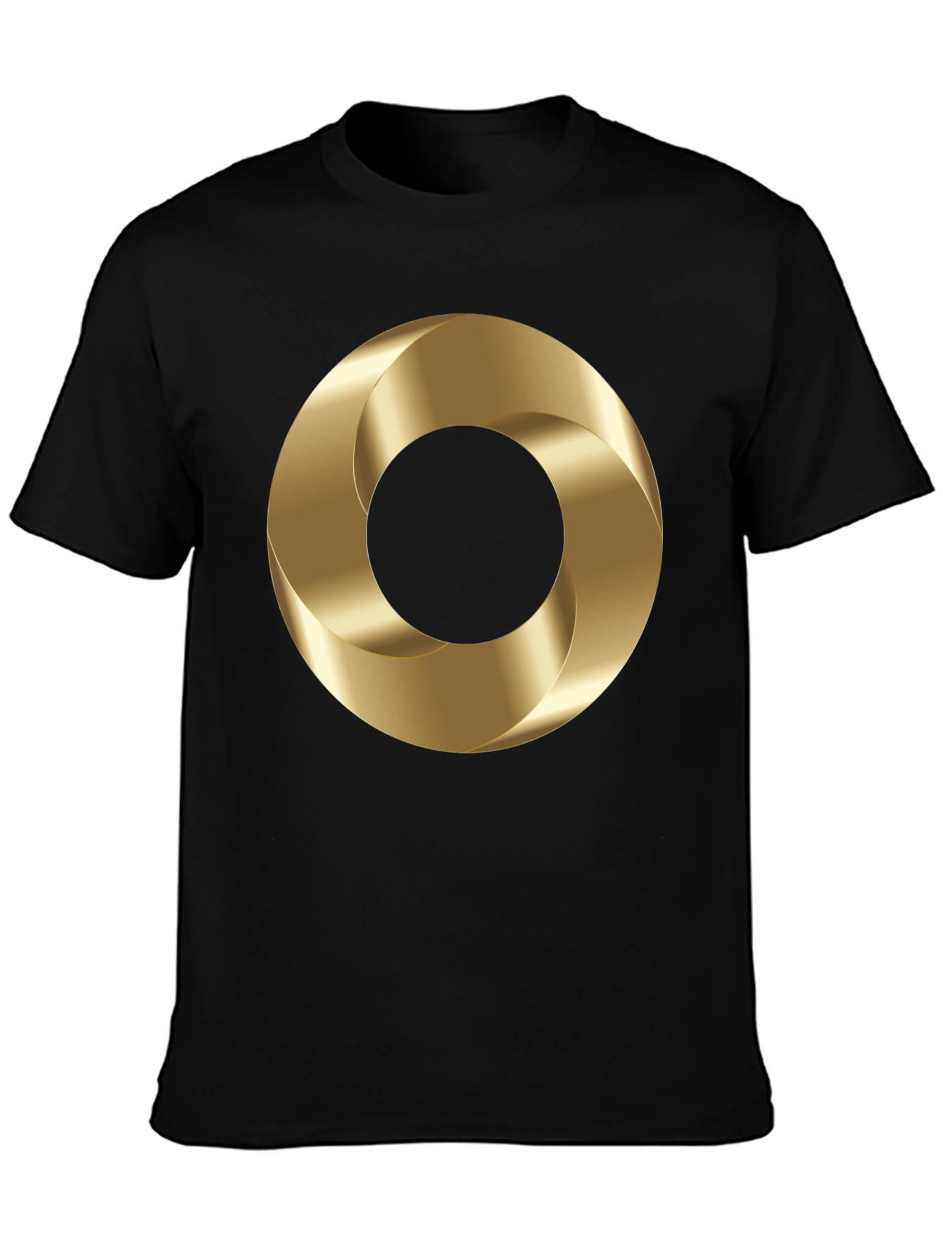 Abstract Gold Torus Graphic Print T-Shirt