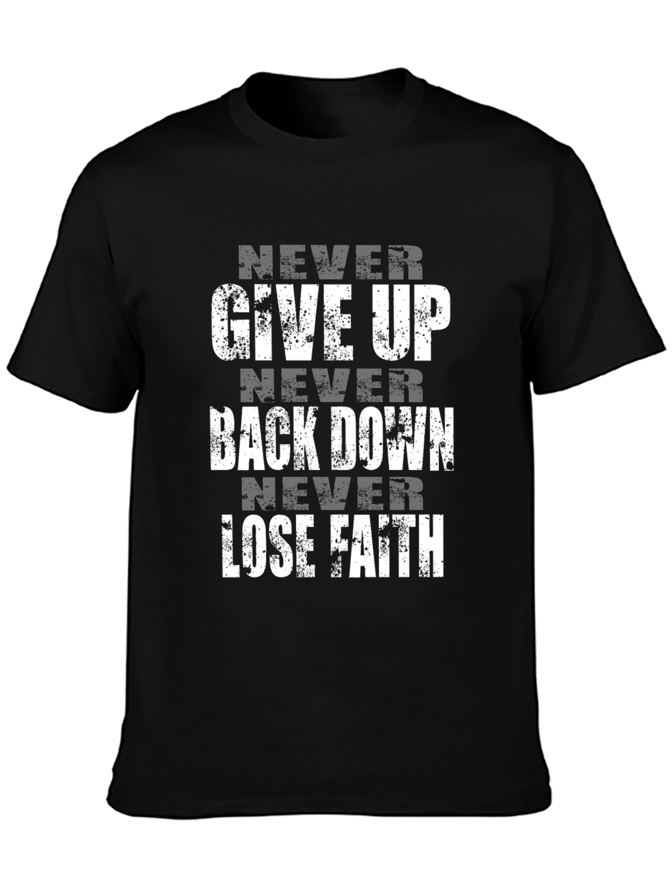 Motivational Never Settle Black Graphic Tee