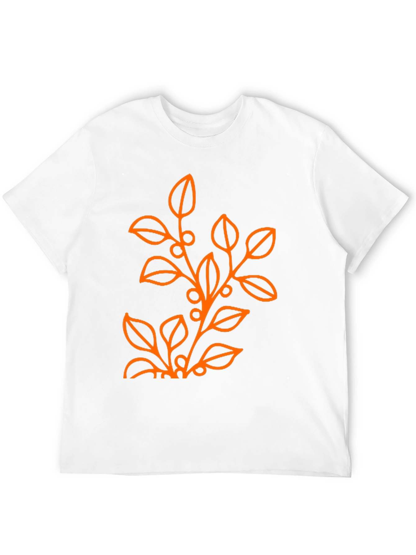 Mens Black T-Shirt with Orange Floral Design