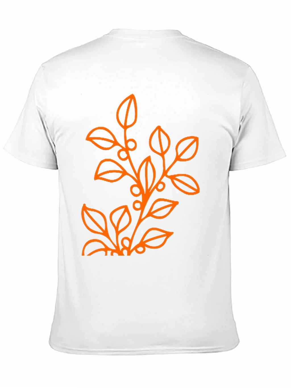 Mens Black T-Shirt with Orange Floral Design
