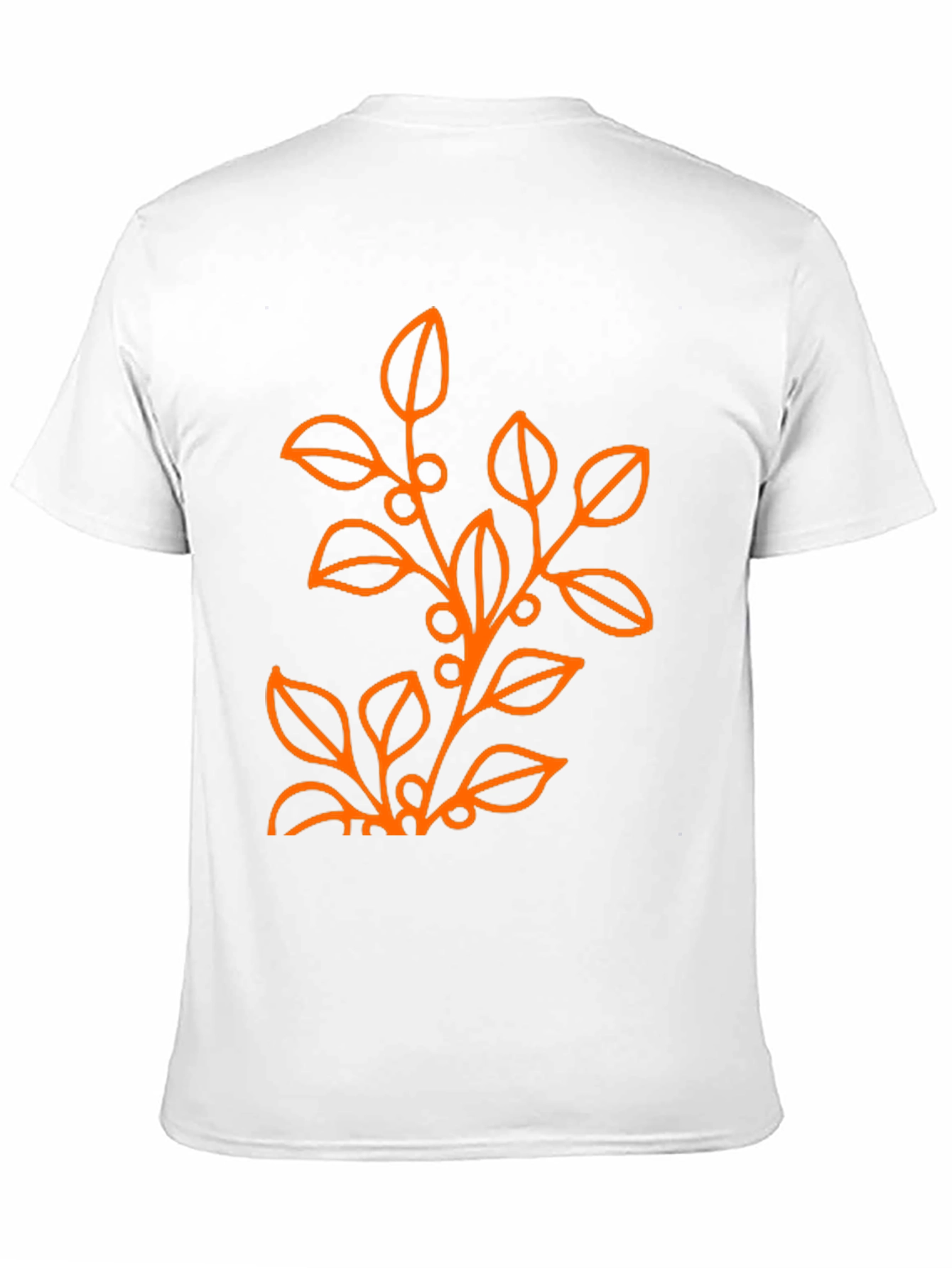 Mens Black T-Shirt with Orange Floral Design