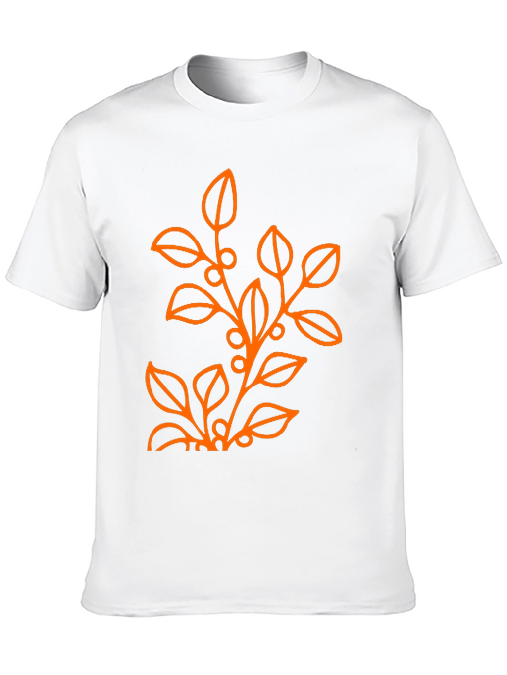 Mens Black T-Shirt with Orange Floral Design