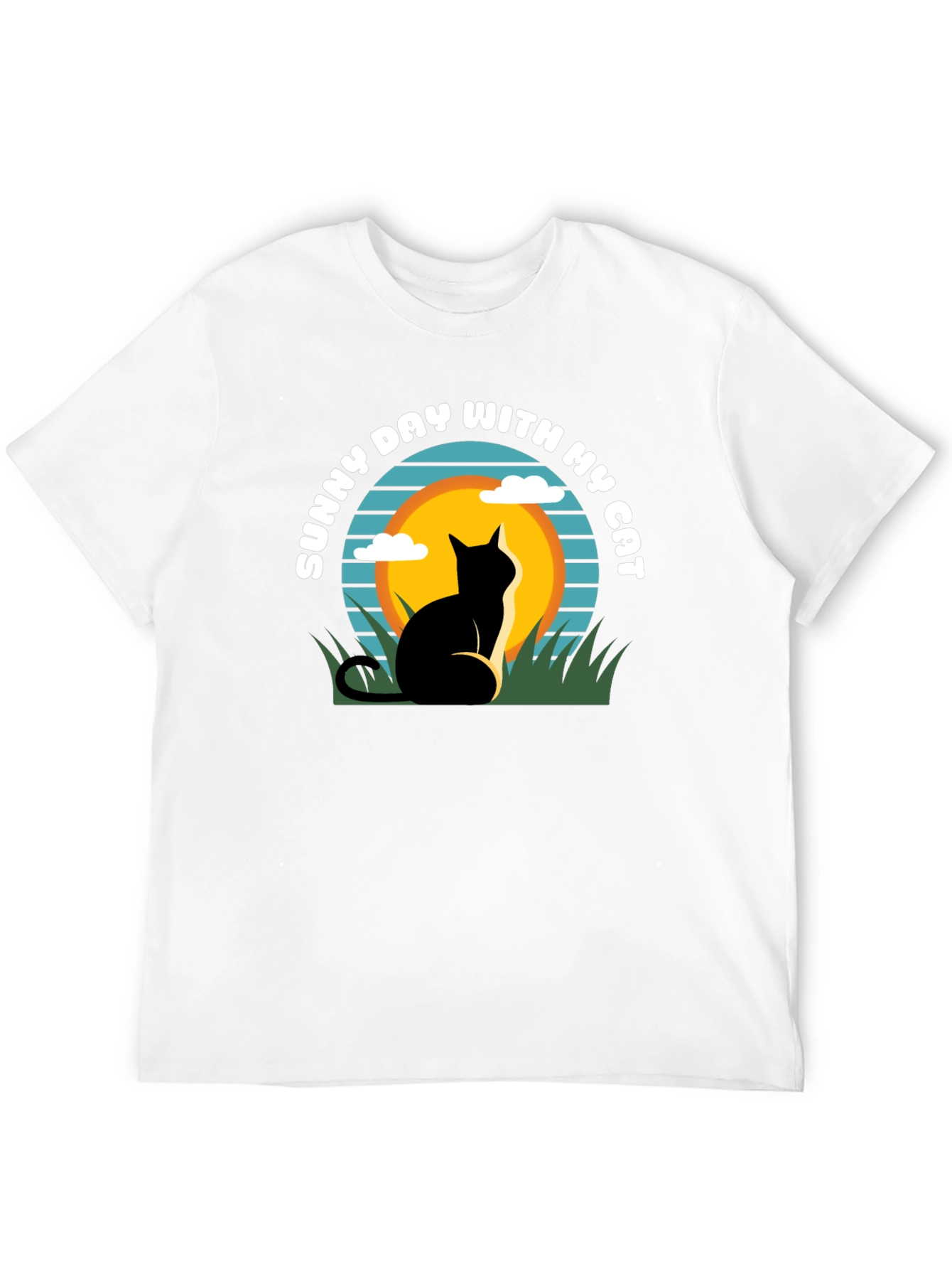 Sunny Day With My Cat Black T-Shirt