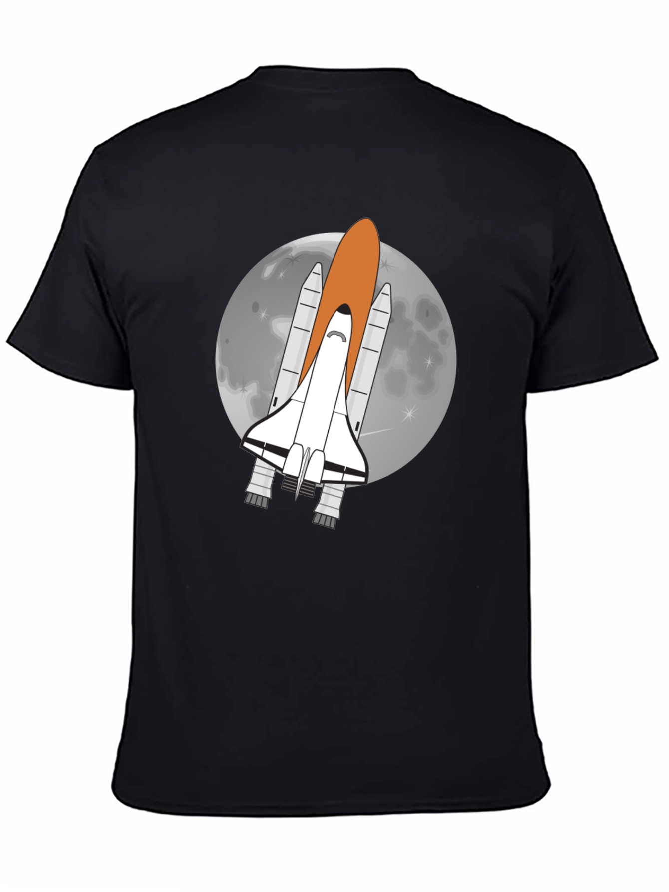 Space Shuttle Moon Graphic Tee - Black