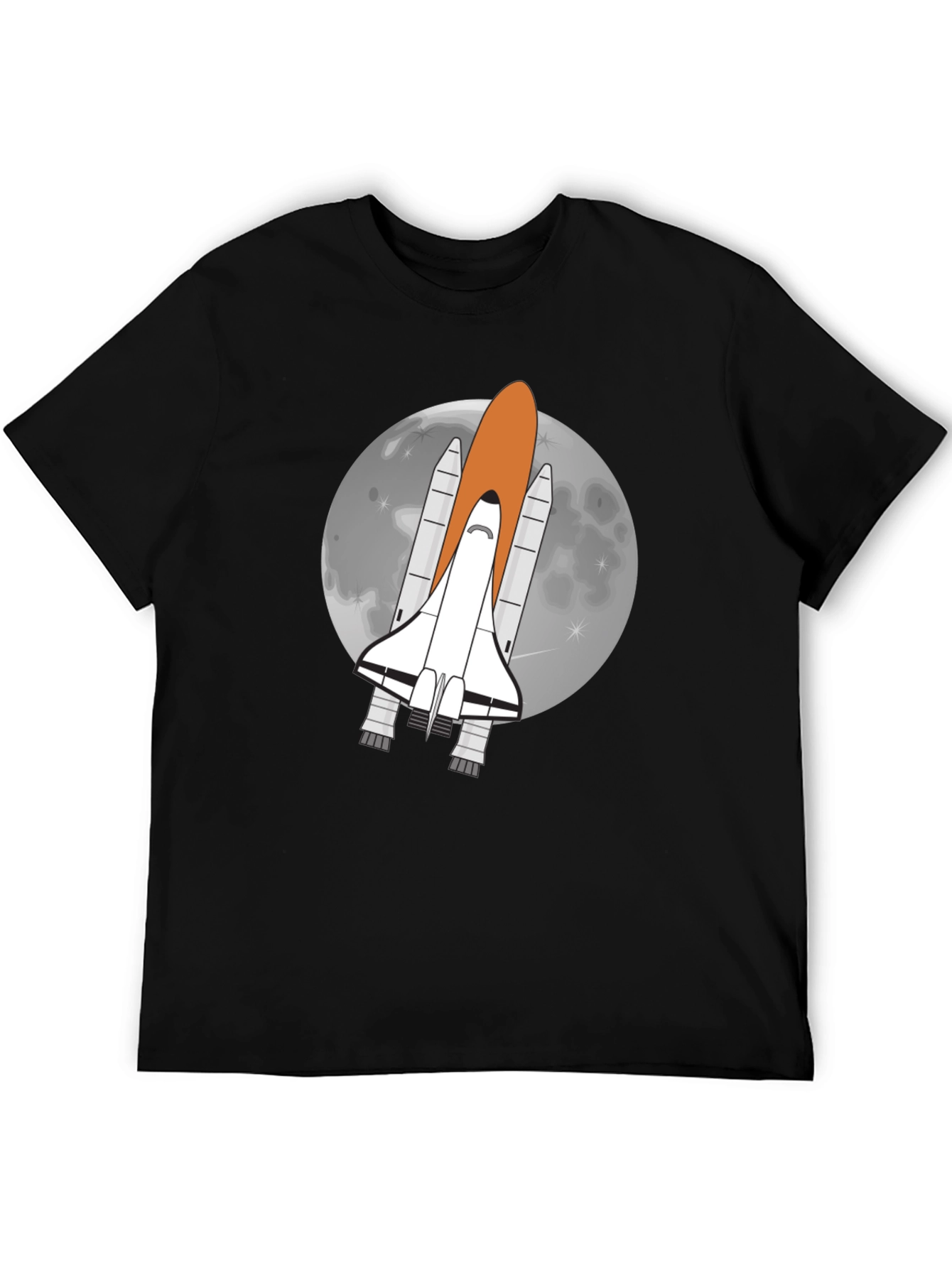 Space Shuttle Moon Graphic Tee - Black