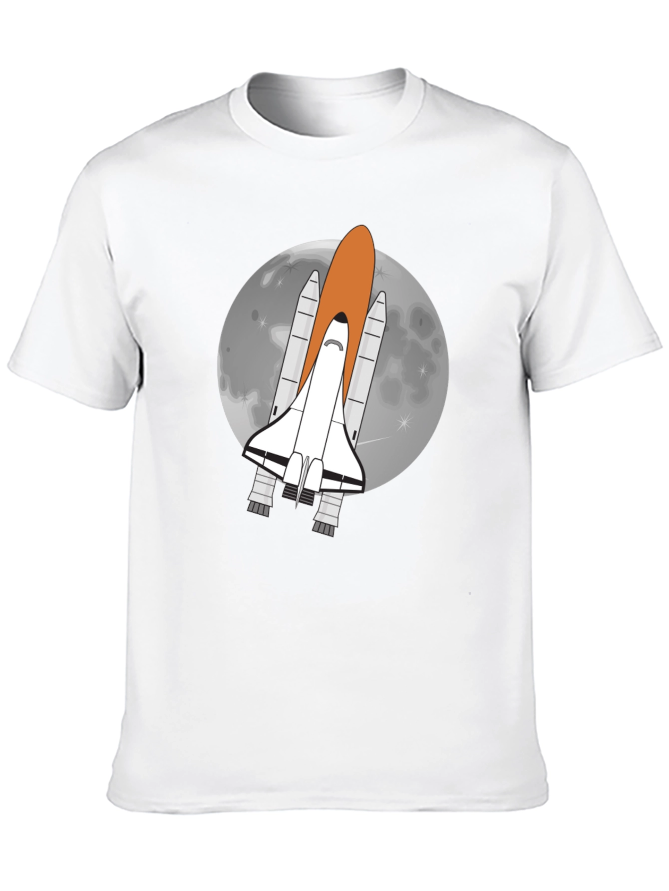 Space Shuttle Moon Graphic Tee - Black