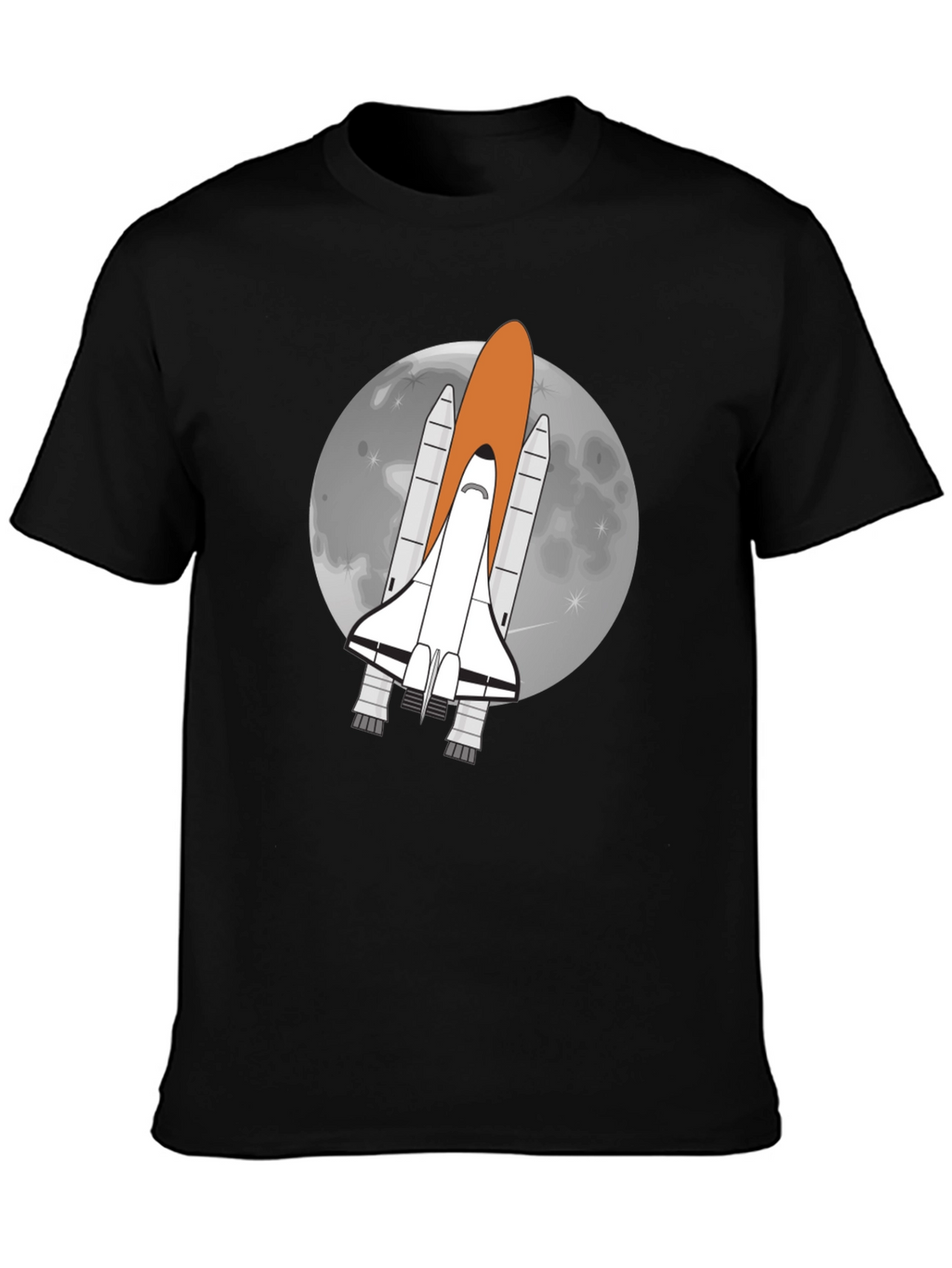 Space Shuttle Moon Graphic Tee - Black