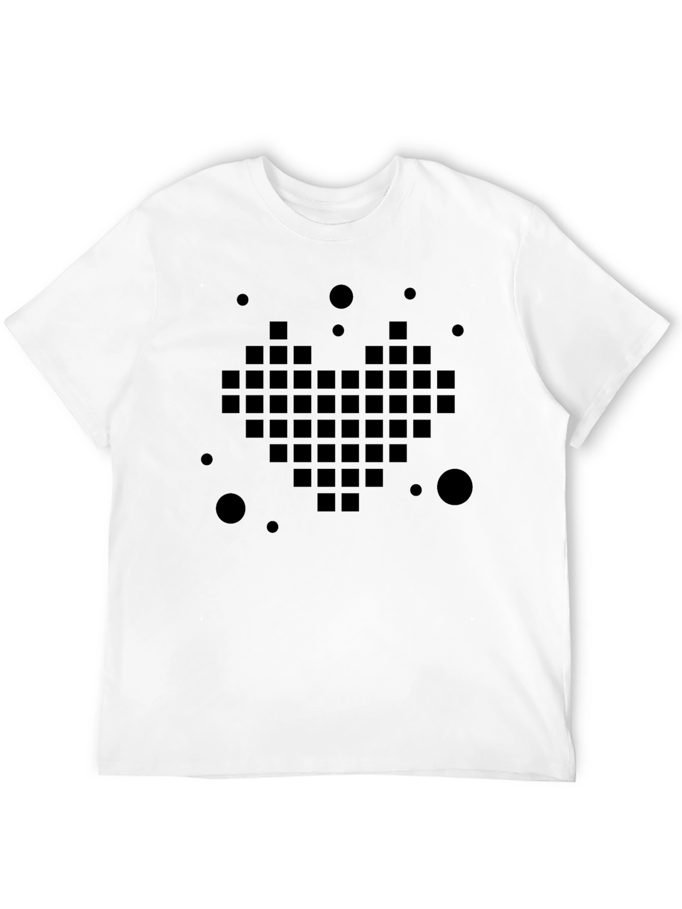 Pixel Heart Graphic Black T-Shirt