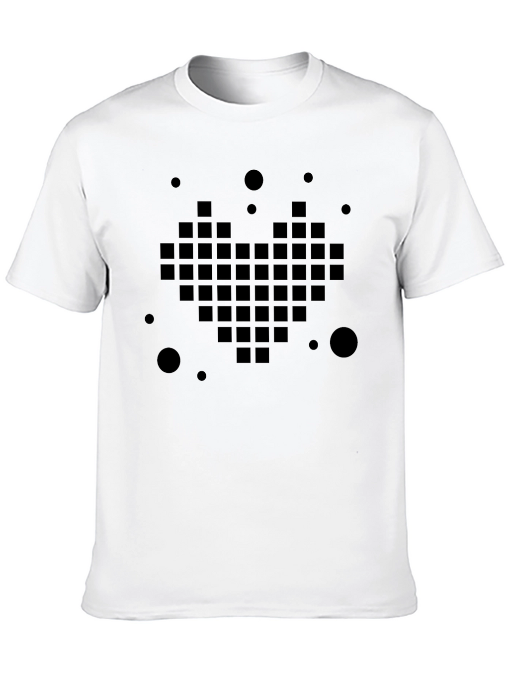 Pixel Heart Graphic Black T-Shirt