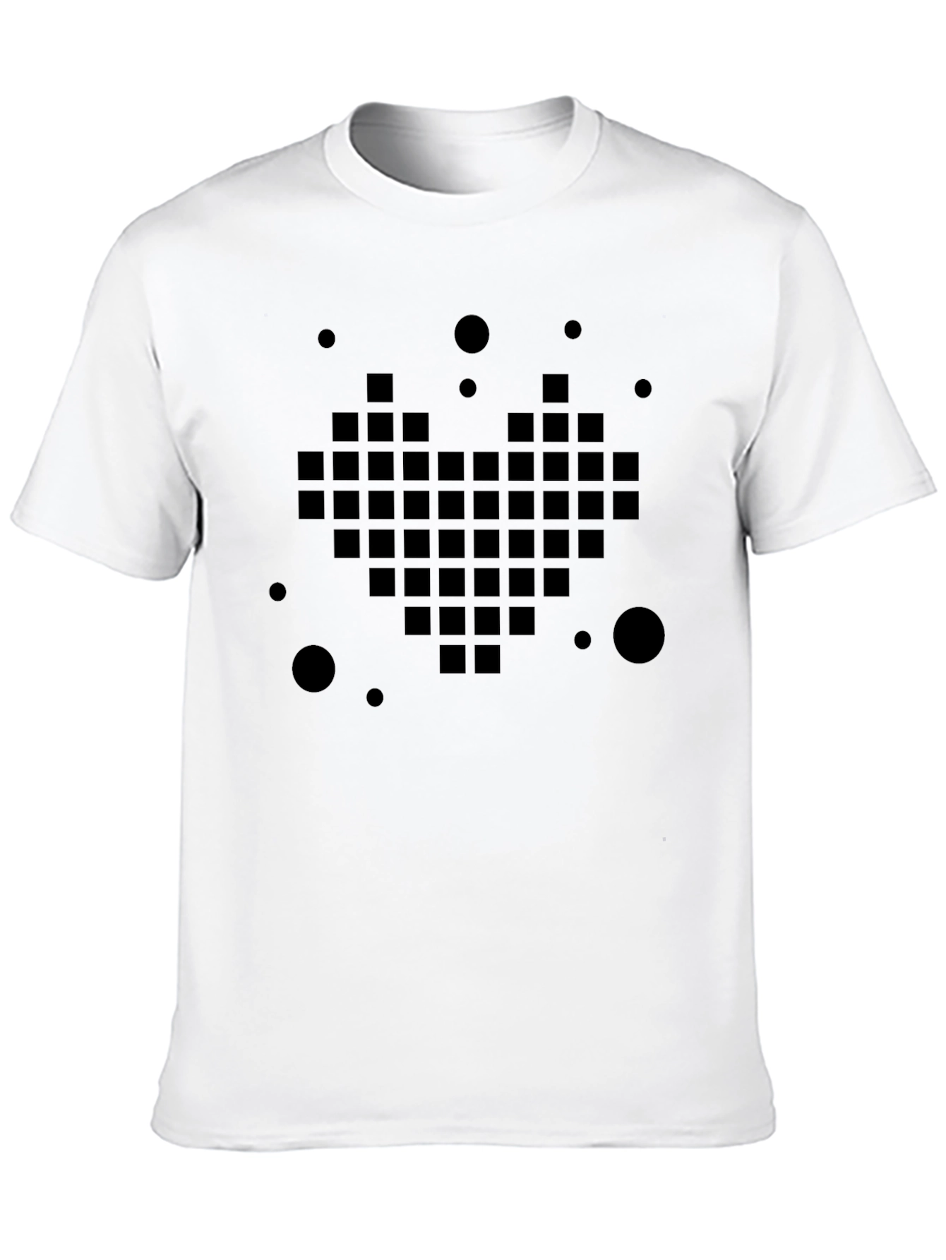 Pixel Heart Graphic Black T-Shirt