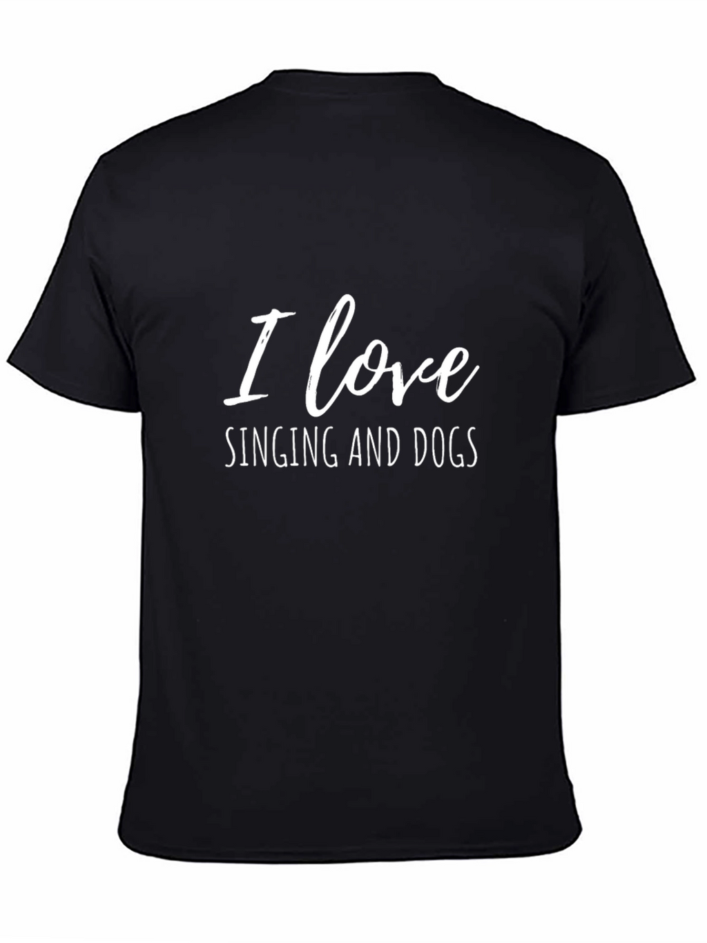 I Love Singing and Dogs Black T-Shirt