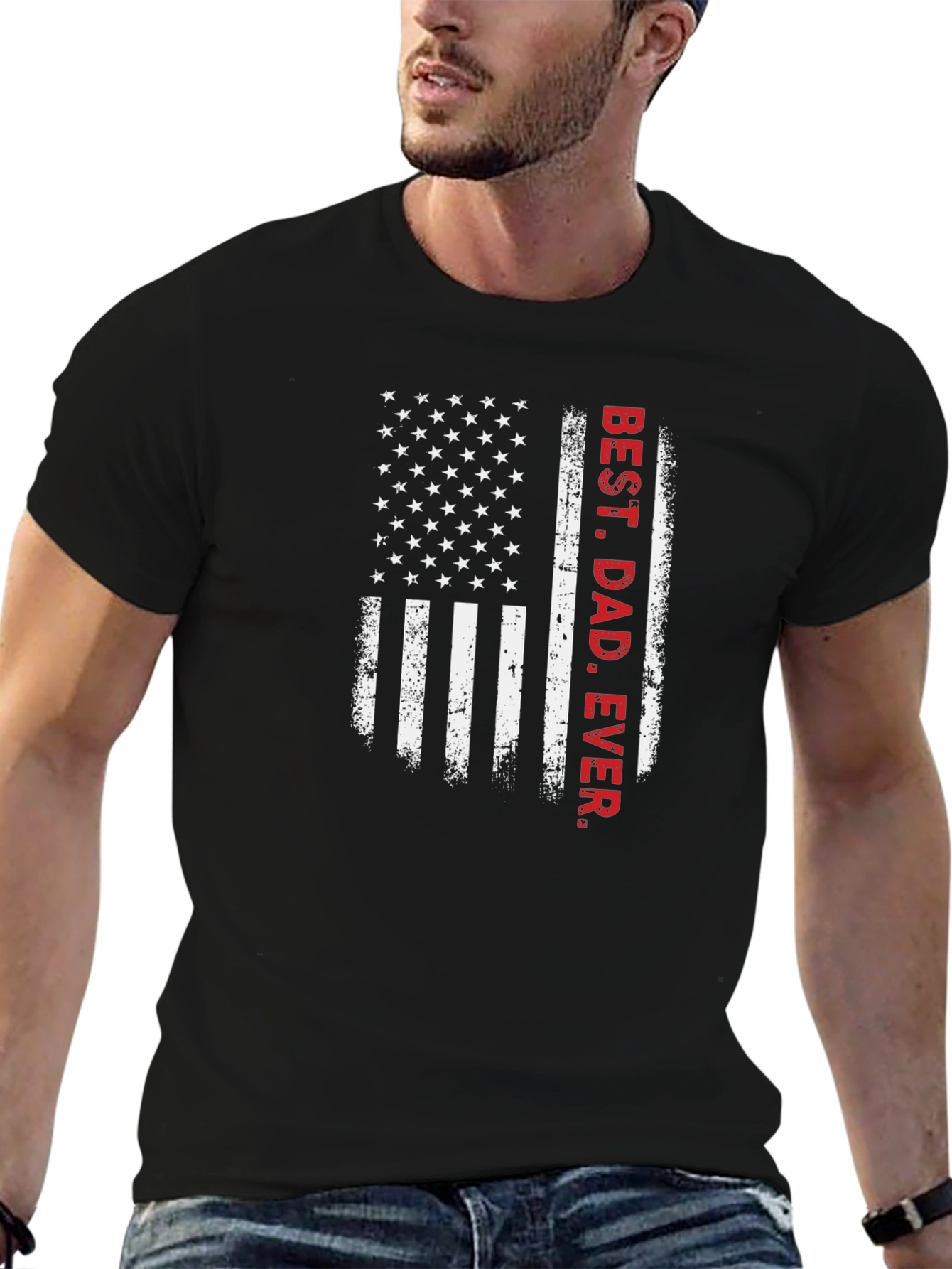 Best Dad Ever American Flag T-Shirt