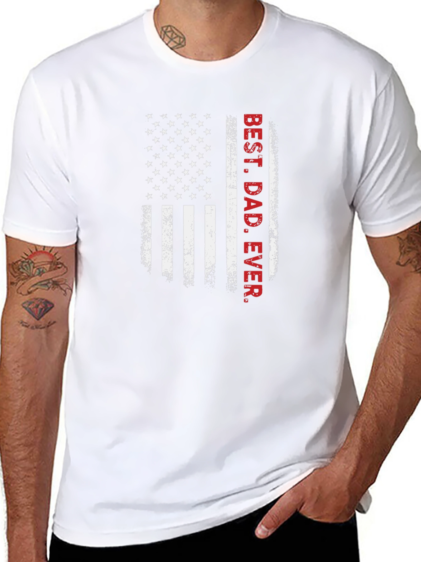 Best Dad Ever American Flag T-Shirt