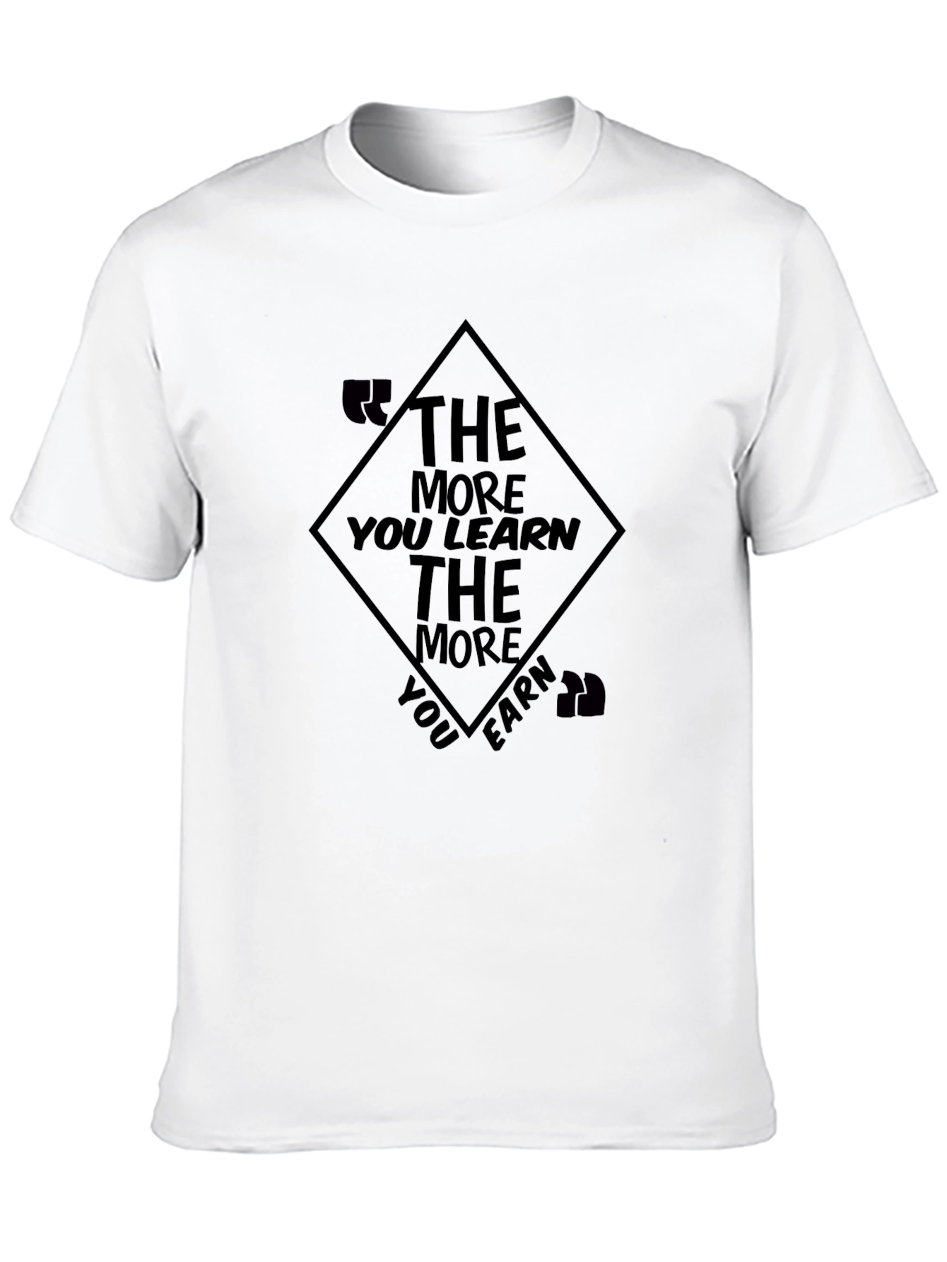 Motivational Black T-Shirt - The More You Learn